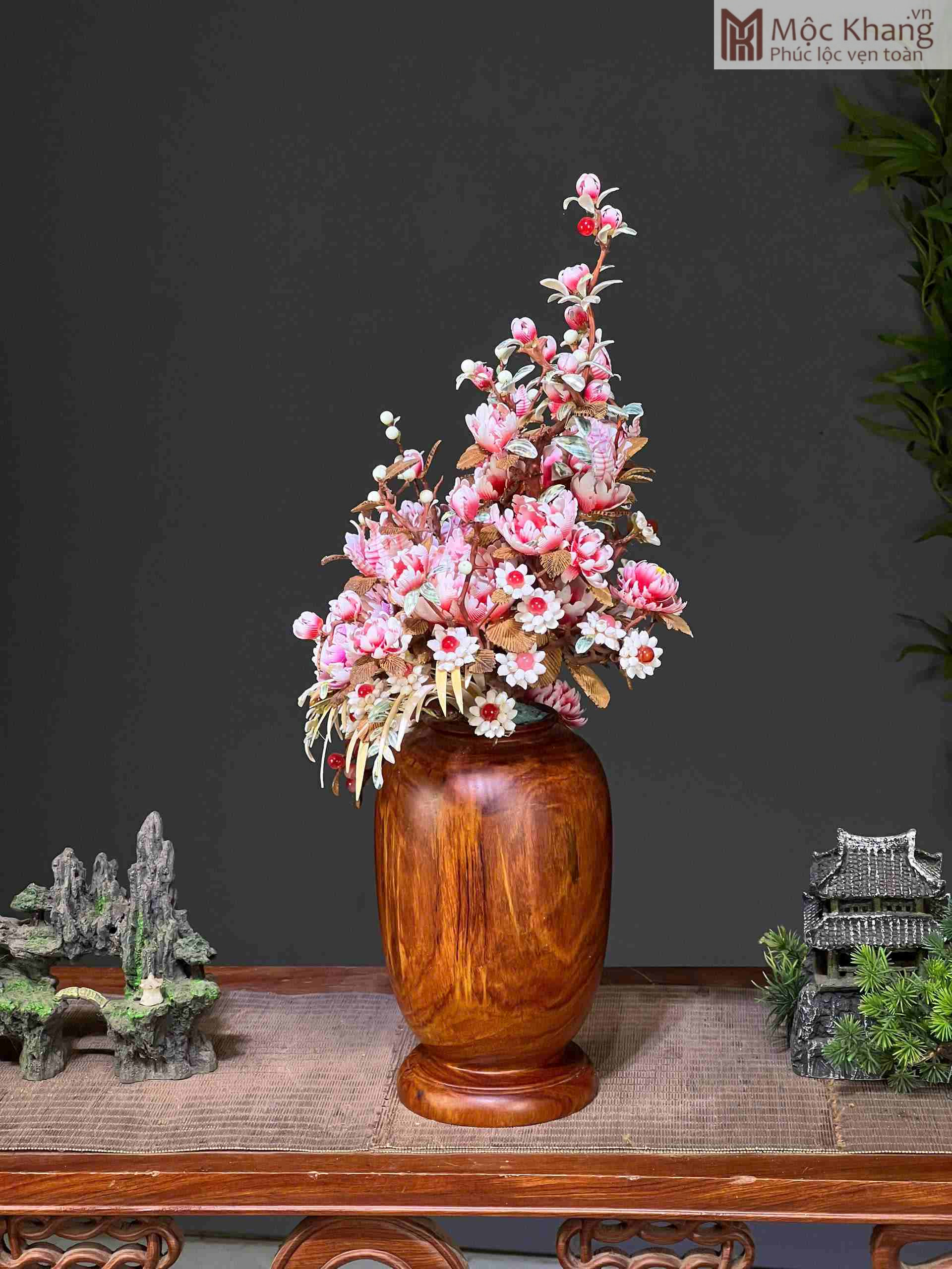 Bình Hoa Hồng Gỗ Sưa Hoa Cao 57 (cm) (5)_5 Binh Hoa Hong Go Sua Hoa Cao 57 cm 5 5
