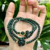 Chuỗi Lam Ngọc 6 mm Phối Charm Hoa Sen