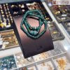 Chuỗi Lam Ngọc Bánh Xe Phối Charm Vàng