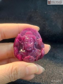 Mặt Dây Phật A Di Đà Ruby Cao 38 (mm)
