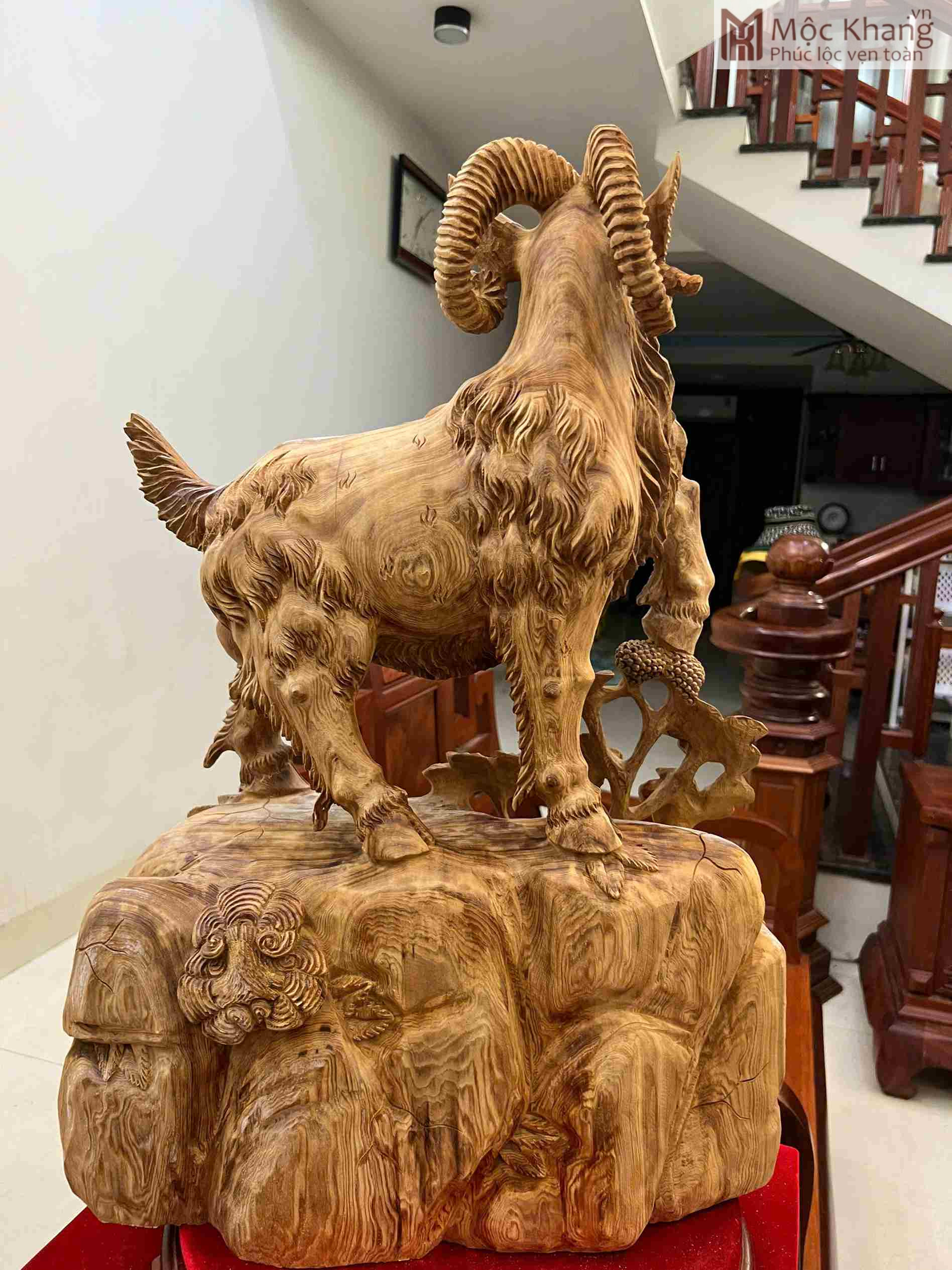 Tượng Dê Tài Lộc Gỗ Ngọc Am Cao 71 (cm) (5)_5 Tuong De Tai Loc Go Ngoc Am Cao 71 cm 5 5