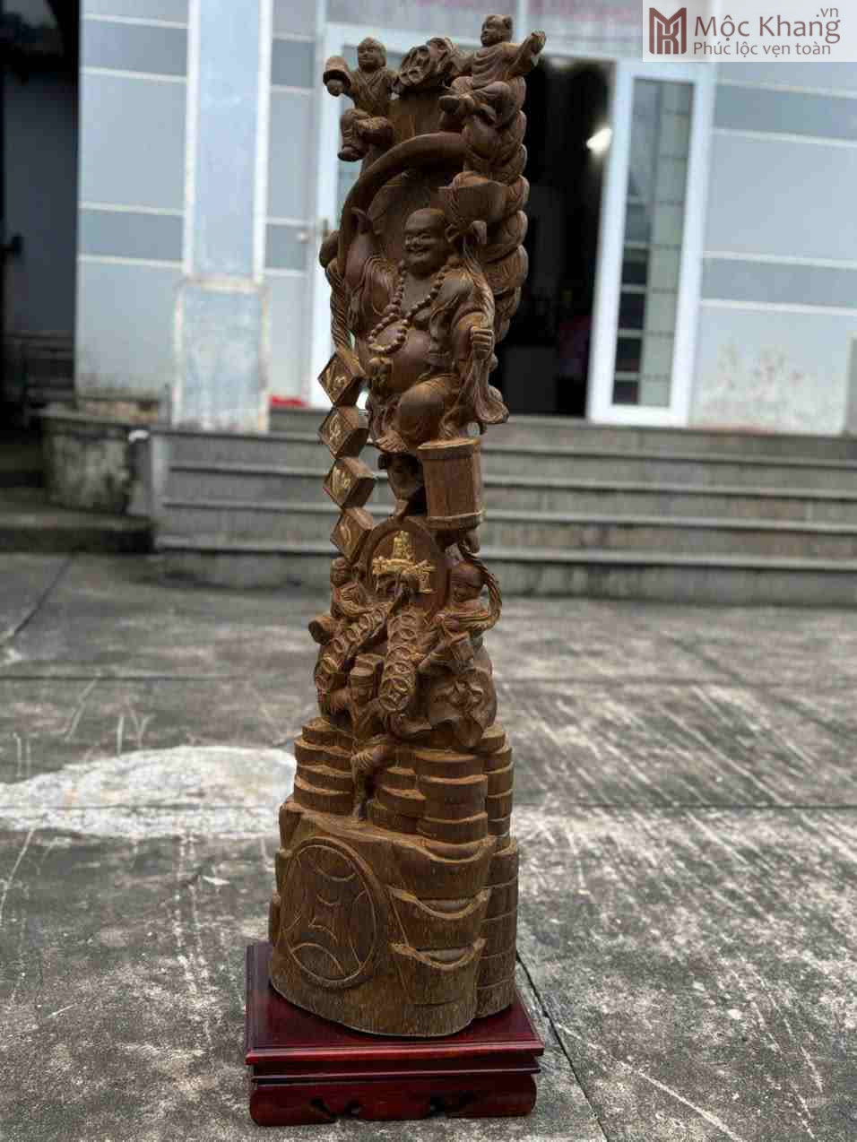 Tượng Di Lặc Vạn Sự Như Ý Trầm Hương Cao 118 (cm) (3)_3 Tuong Di Lac Van Su Nhu Y Tram Huong Cao 118 cm 3 3