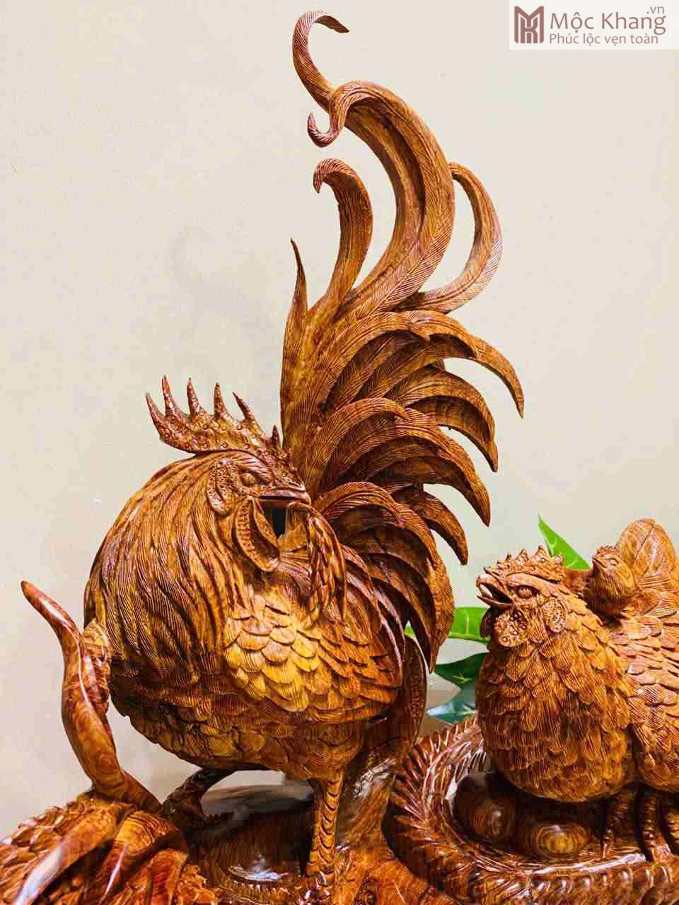 Tượng Gia Đình Gà Gỗ Cẩm Cao 62 (cm) (4)_4 Tuong Gia Dinh Ga Go Cam Cao 62 cm 4 4