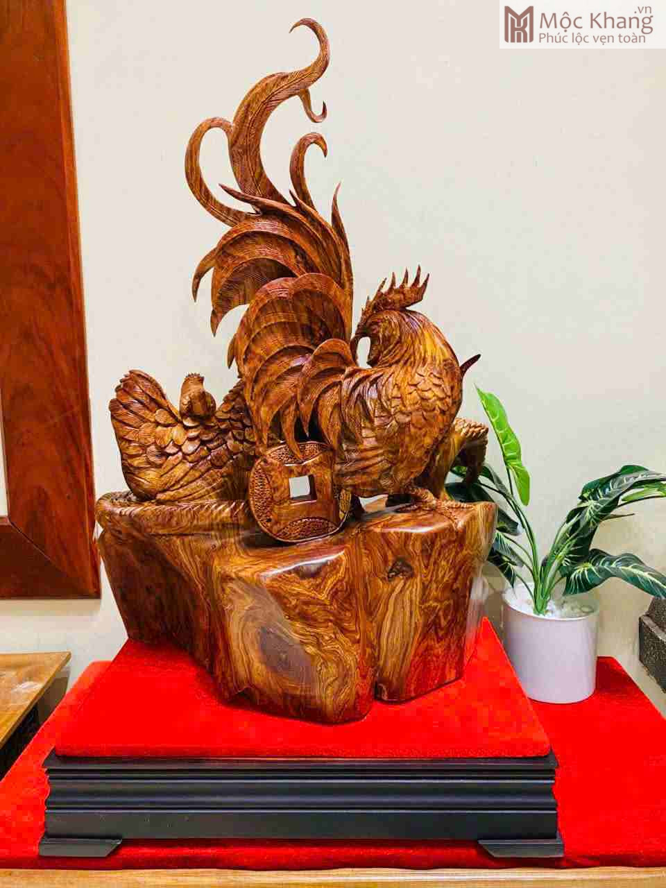 Tượng Gia Đình Gà Gỗ Cẩm Cao 62 (cm) (5)_5 Tuong Gia Dinh Ga Go Cam Cao 62 cm 5 5