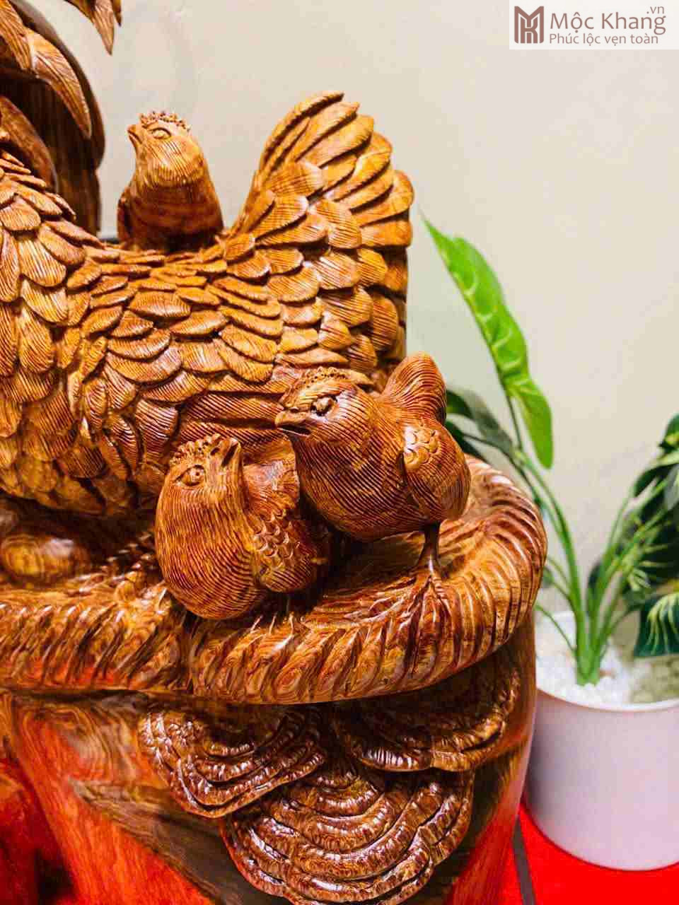 Tượng Gia Đình Gà Gỗ Cẩm Cao 62 (cm) (8)_8 Tuong Gia Dinh Ga Go Cam Cao 62 cm 8 8