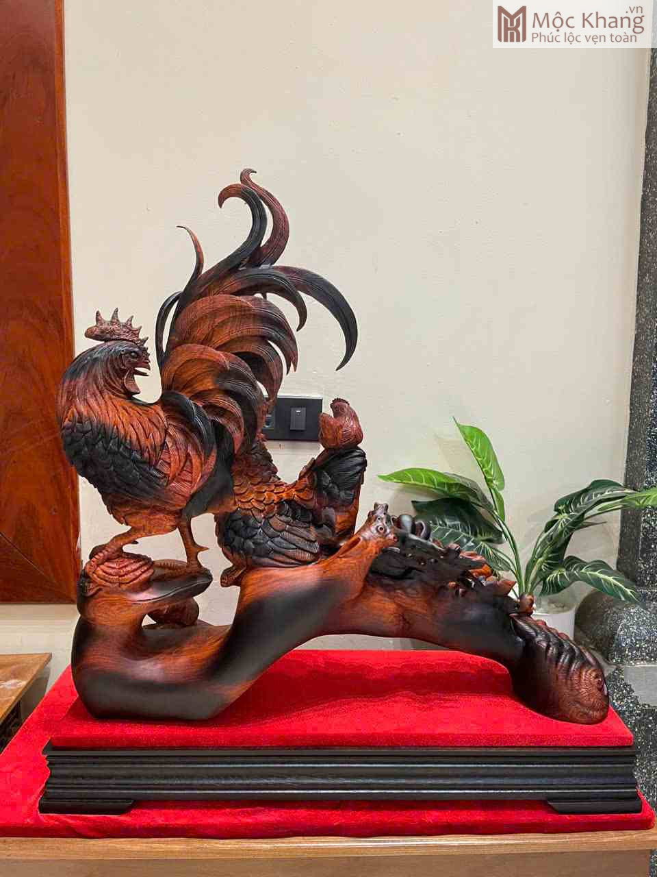 Tượng Gia Đình Gà Gỗ Trắc Cao 57 (cm) (5)_5 Tuong Gia Dinh Ga Go Trac Cao 57 cm 5 5