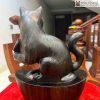 Tuong Meo Ngoi Thoi Vang Go Mun Hoa Cao 30 cm 3 3