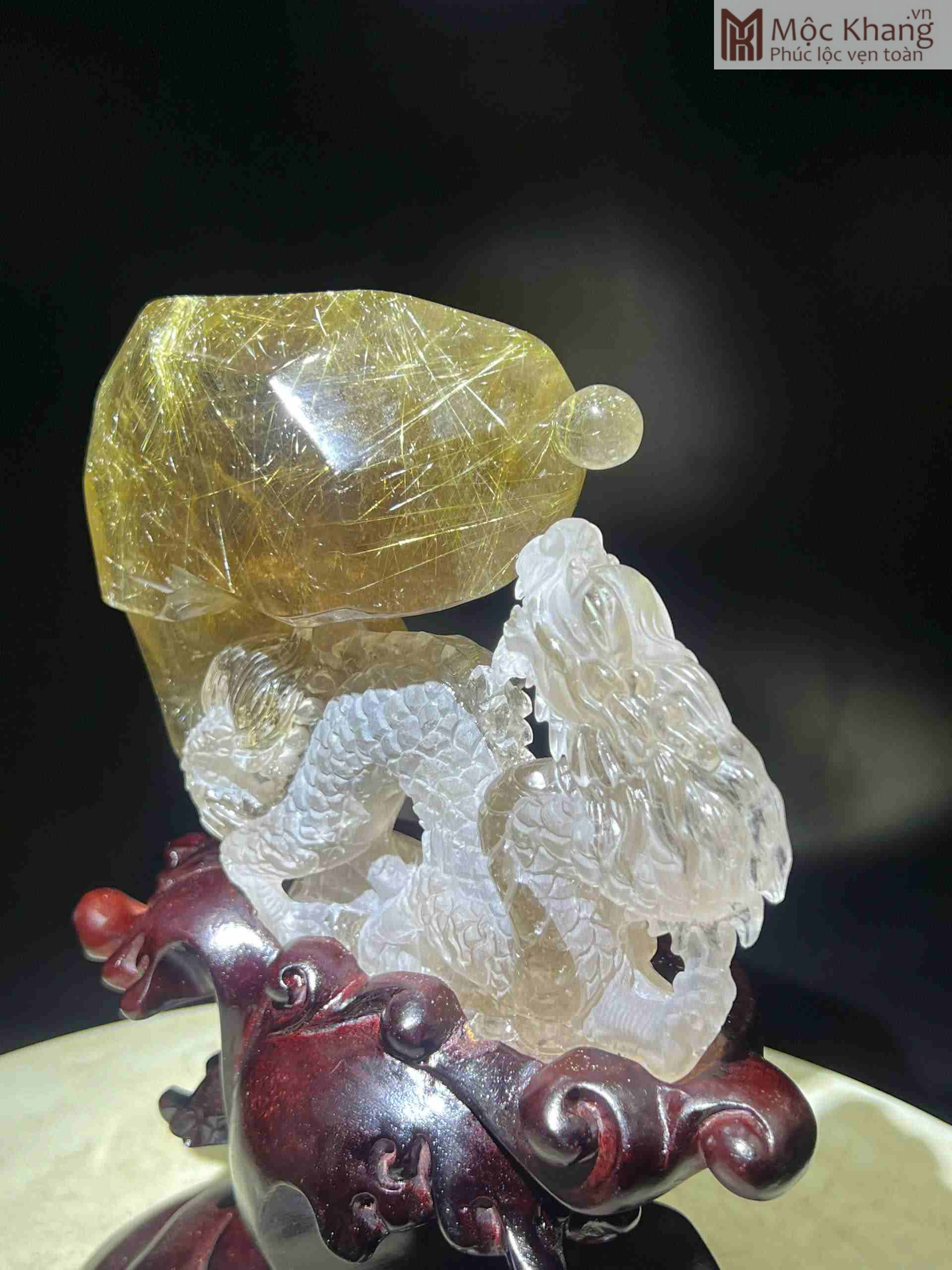 Tượng Nhất Long Thạch Anh Tóc Vàng Cao 18 (cm) (2)_2 Tượng Nhất Long Thạch Anh Tóc Vàng Cao 18 (cm)