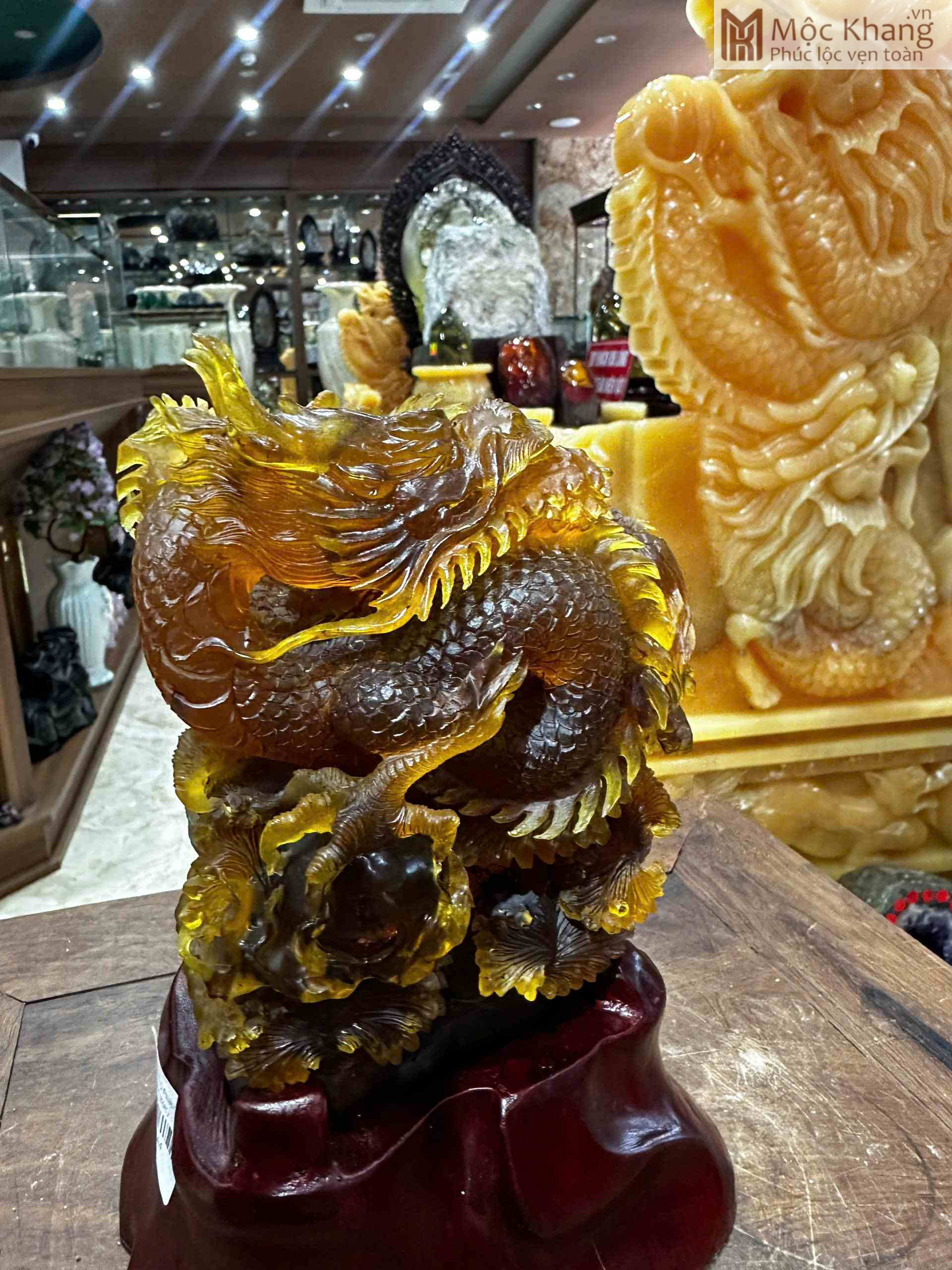 Tượng Nhất Long Vờn Ngọc Hổ Phách Cao 15 (cm) (2)_2 Tuong Nhat Long Von Ngoc Ho Phach Cao 15 cm 2 2