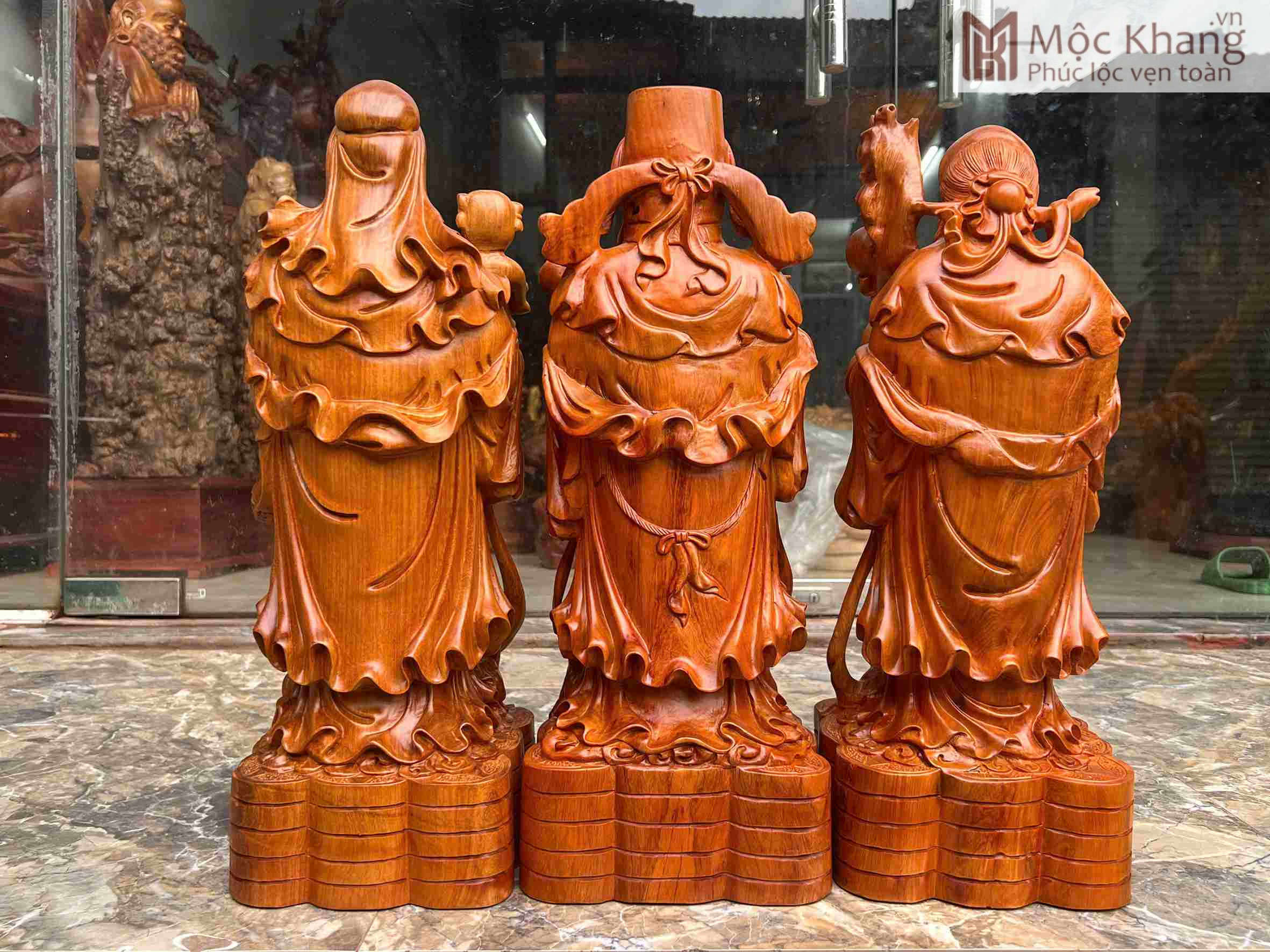 Tượng Phúc Lộc Thọ (Tam Đa) Gỗ Hương Cao 50 (cm) (4)_4 Tượng Phúc Lộc Thọ (Tam Đa) Gỗ Hương Cao 50 (cm)