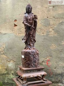 Tượng Phật Quan Âm Bồ Tát Gỗ Trắc