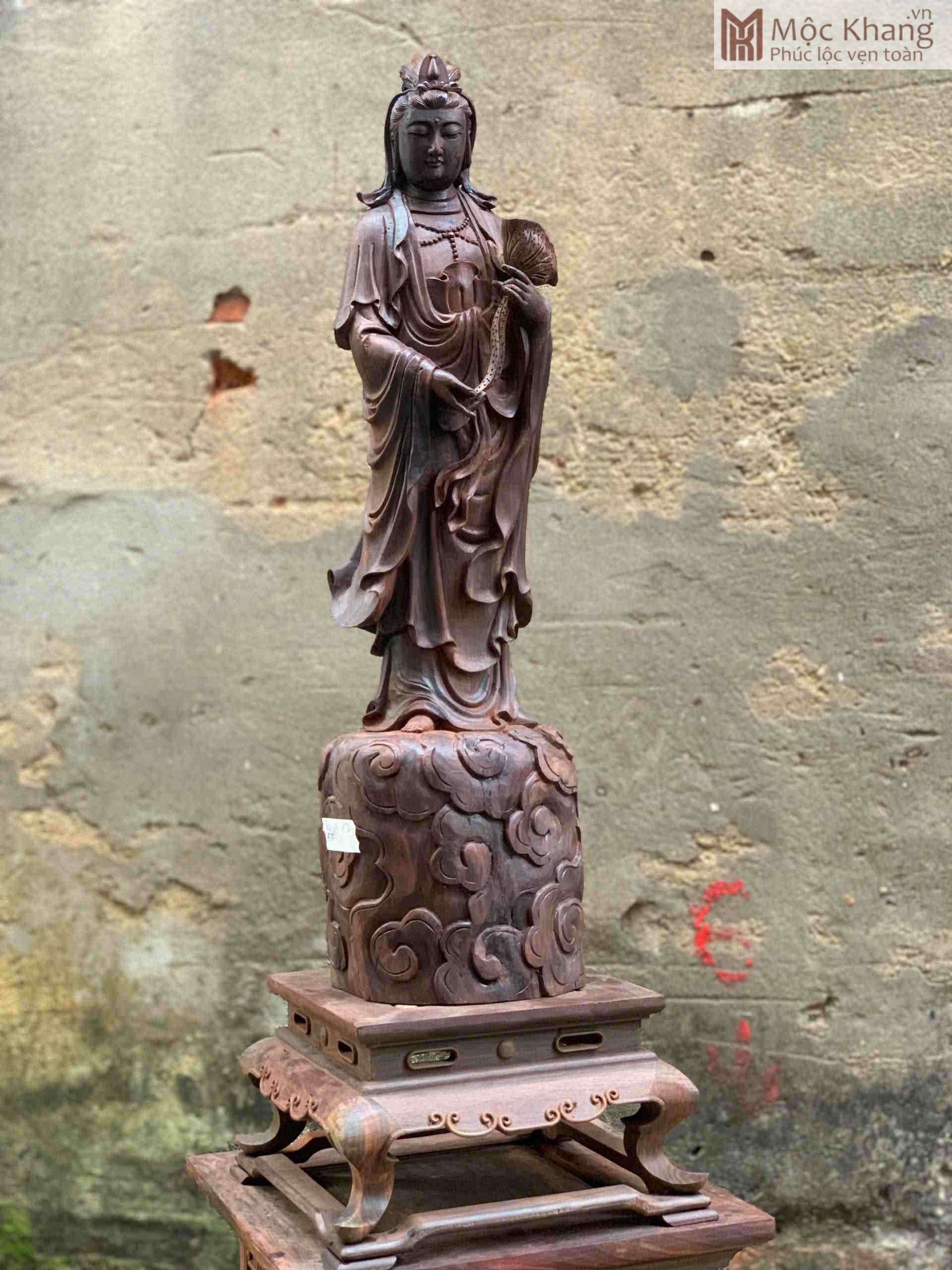 Tượng Quan Thế Âm Bồ Tát Gỗ Trắc (2)_2 Tượng Phật Quan Âm Bồ Tát Gỗ Trắc