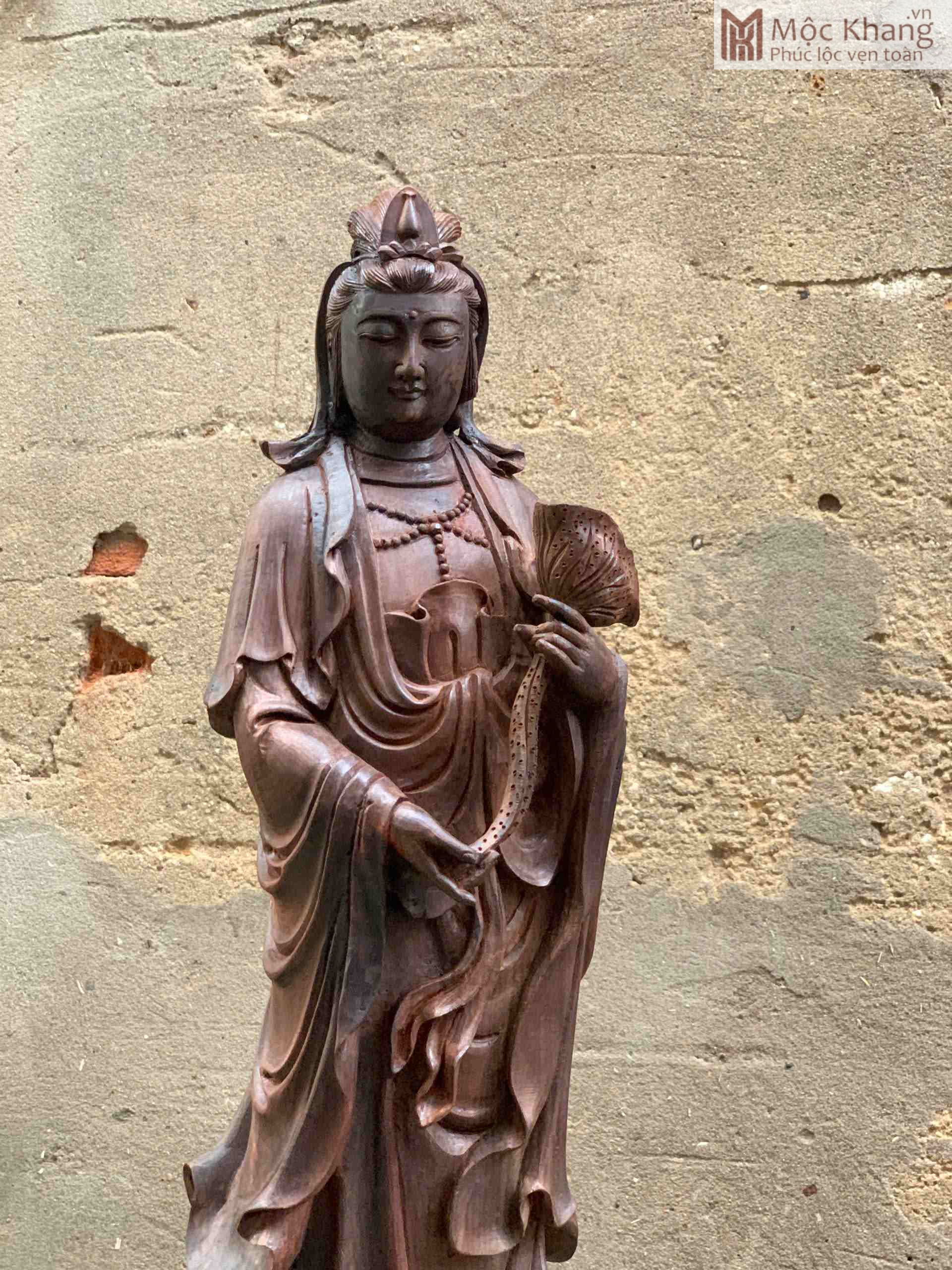 Tượng Quan Thế Âm Bồ Tát Gỗ Trắc (7)_7 Tuong Quan The Am Bo Tat Go Trac 7 7