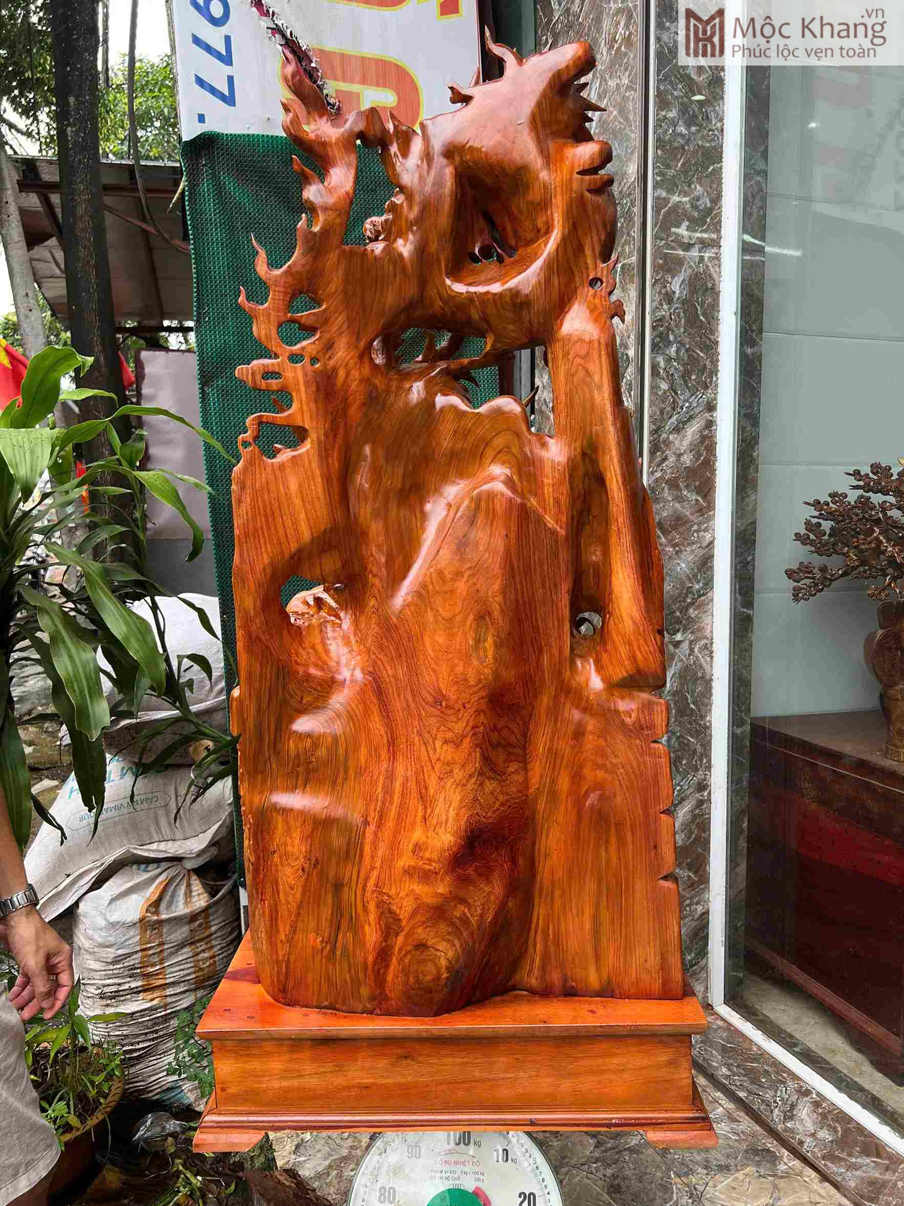 Tượng Tứ Linh Gỗ Hương Cao 135 (cm) (4)_4 Tuong Tu Linh Go Huong Cao 135 cm 4 4