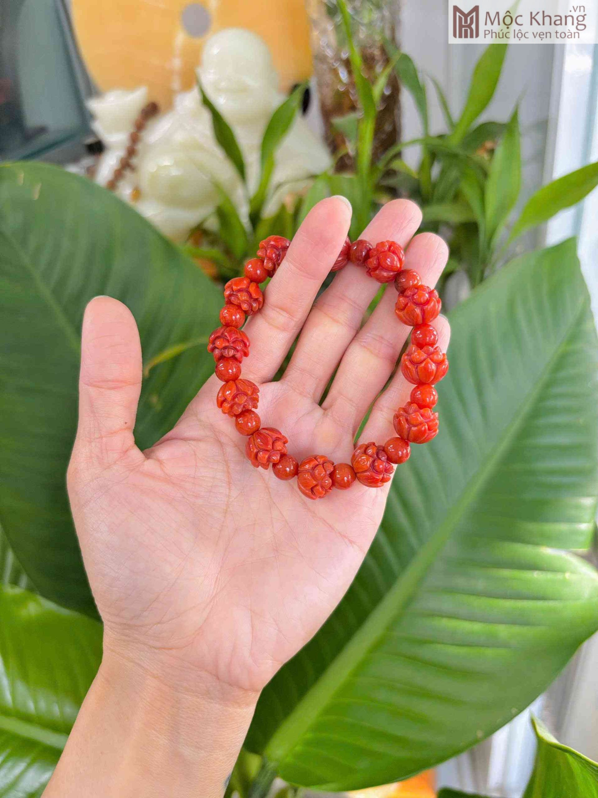 Vòng Tay 12 Hoa Sen Mã Não Nam Hồng (3)_3 Vòng Tay 12 Hoa Sen Mã Não Nam Hồng