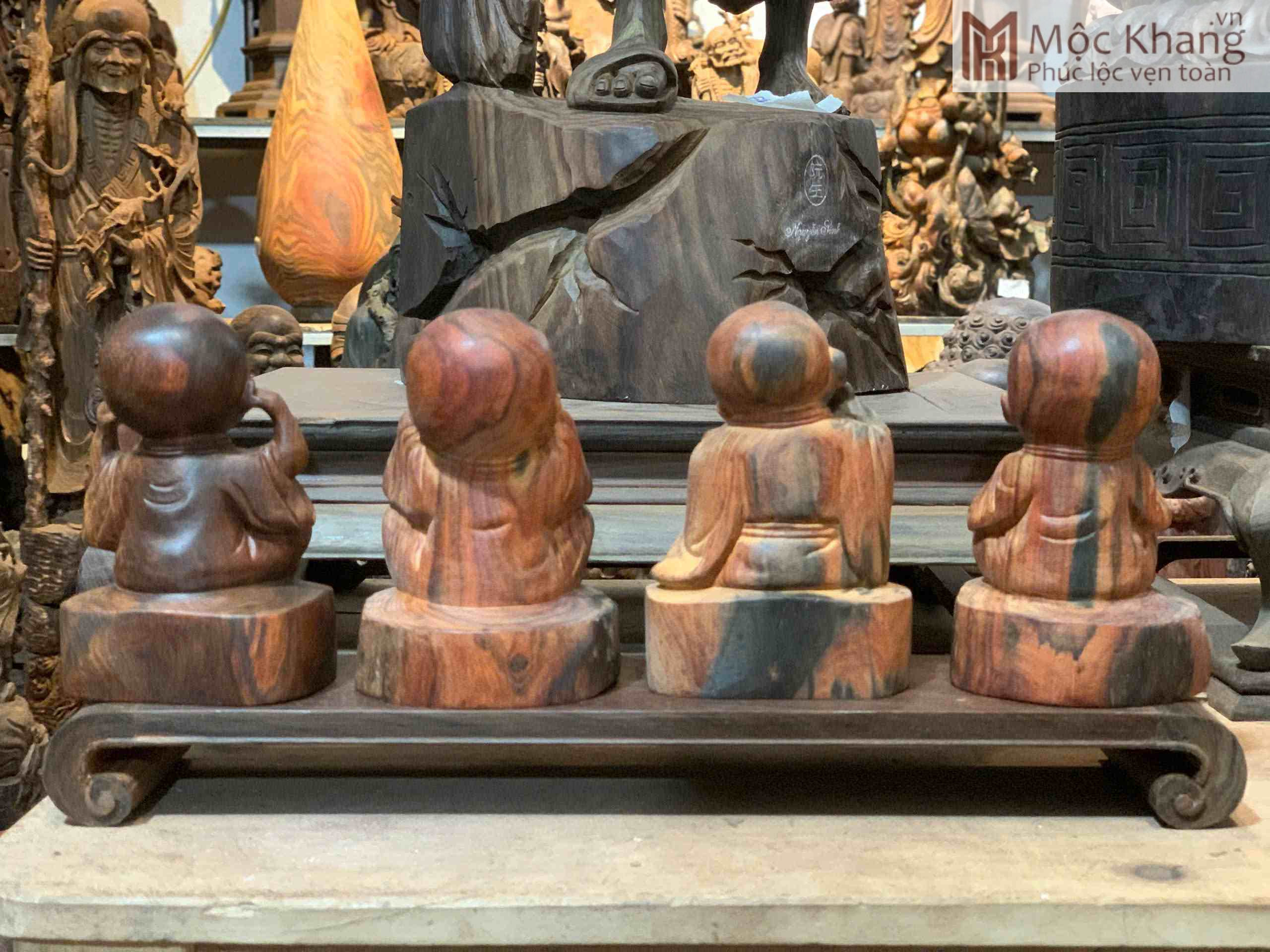 bo-tuong-tu-khong-go-trac-kem-ky-cao-155-cm (5) Bộ Tượng Tứ Không Gỗ Trắc