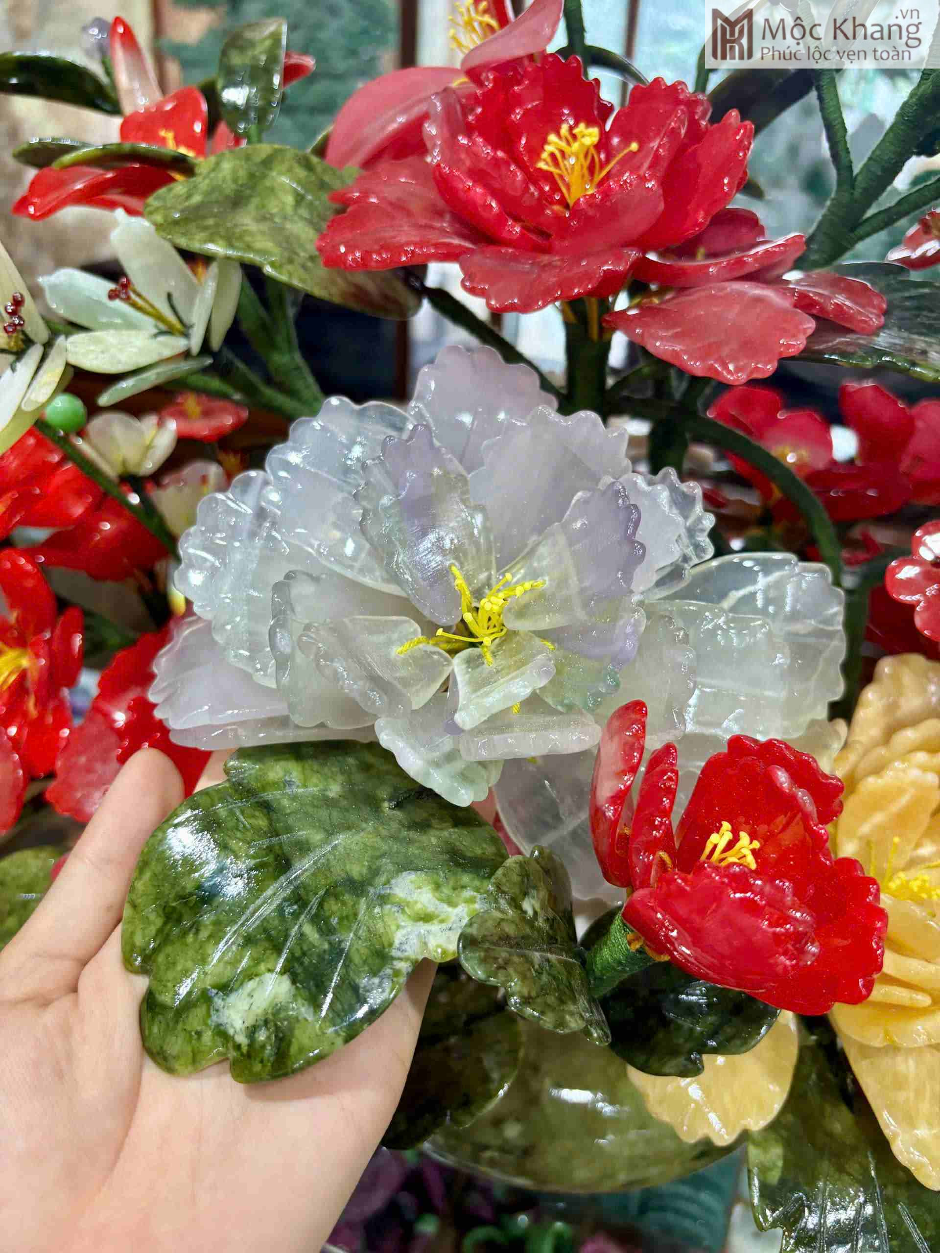 Bình Hoa Mẫu Đơn Đá Tự Nhiên Cao 52 (cm) (3)_3