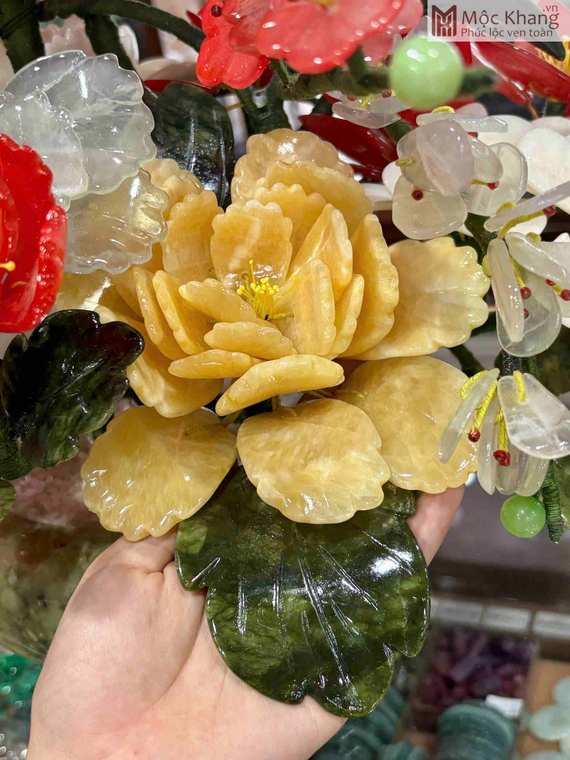 Bình Hoa Mẫu Đơn Đá Tự Nhiên Cao 52 (cm) (4)_4