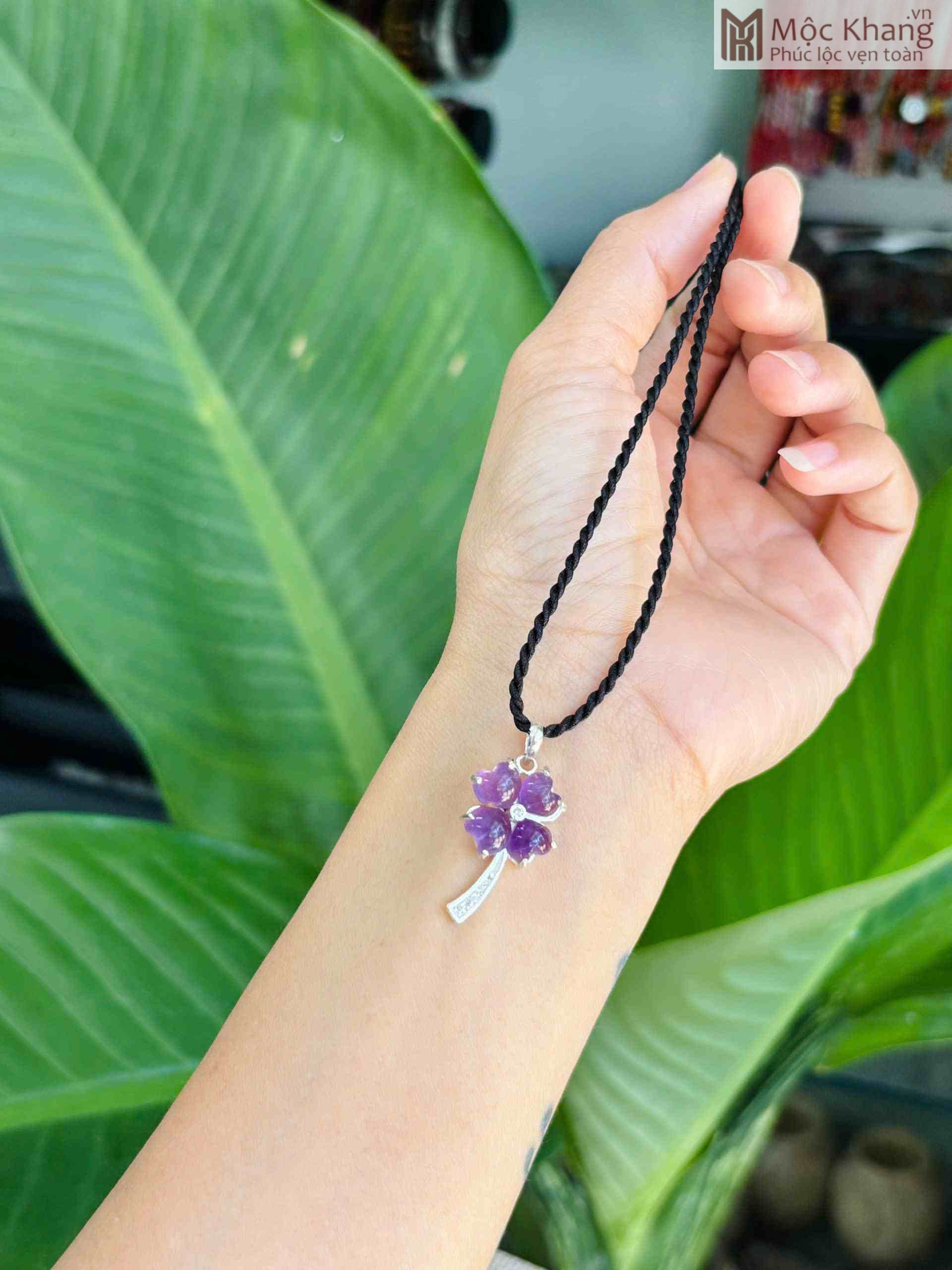 Mặt Dây Cỏ Bốn Lá Trái Tim Phối Bạc (11)_11 Mat Day Co Bon La Trai Tim Phoi Bac 11 11