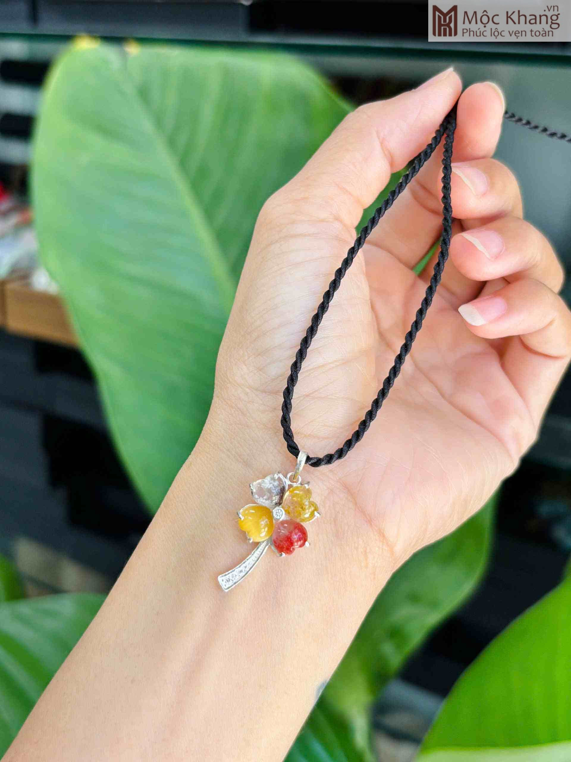 Mặt Dây Cỏ Bốn Lá Trái Tim Phối Bạc (2)_2 Mat Day Co Bon La Trai Tim Phoi Bac 2 2