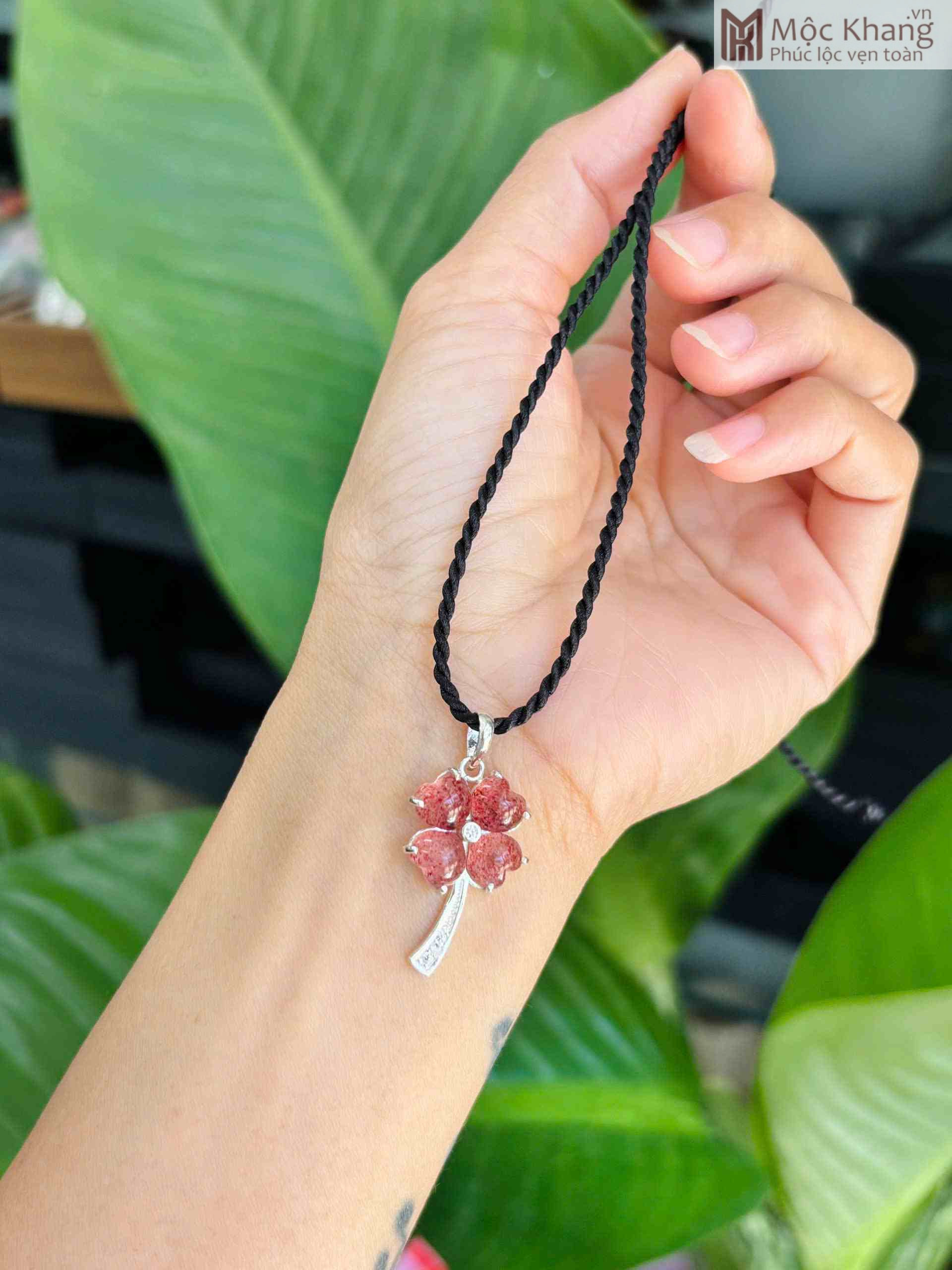 Mặt Dây Cỏ Bốn Lá Trái Tim Phối Bạc (4)_4 Mat Day Co Bon La Trai Tim Phoi Bac 4 4