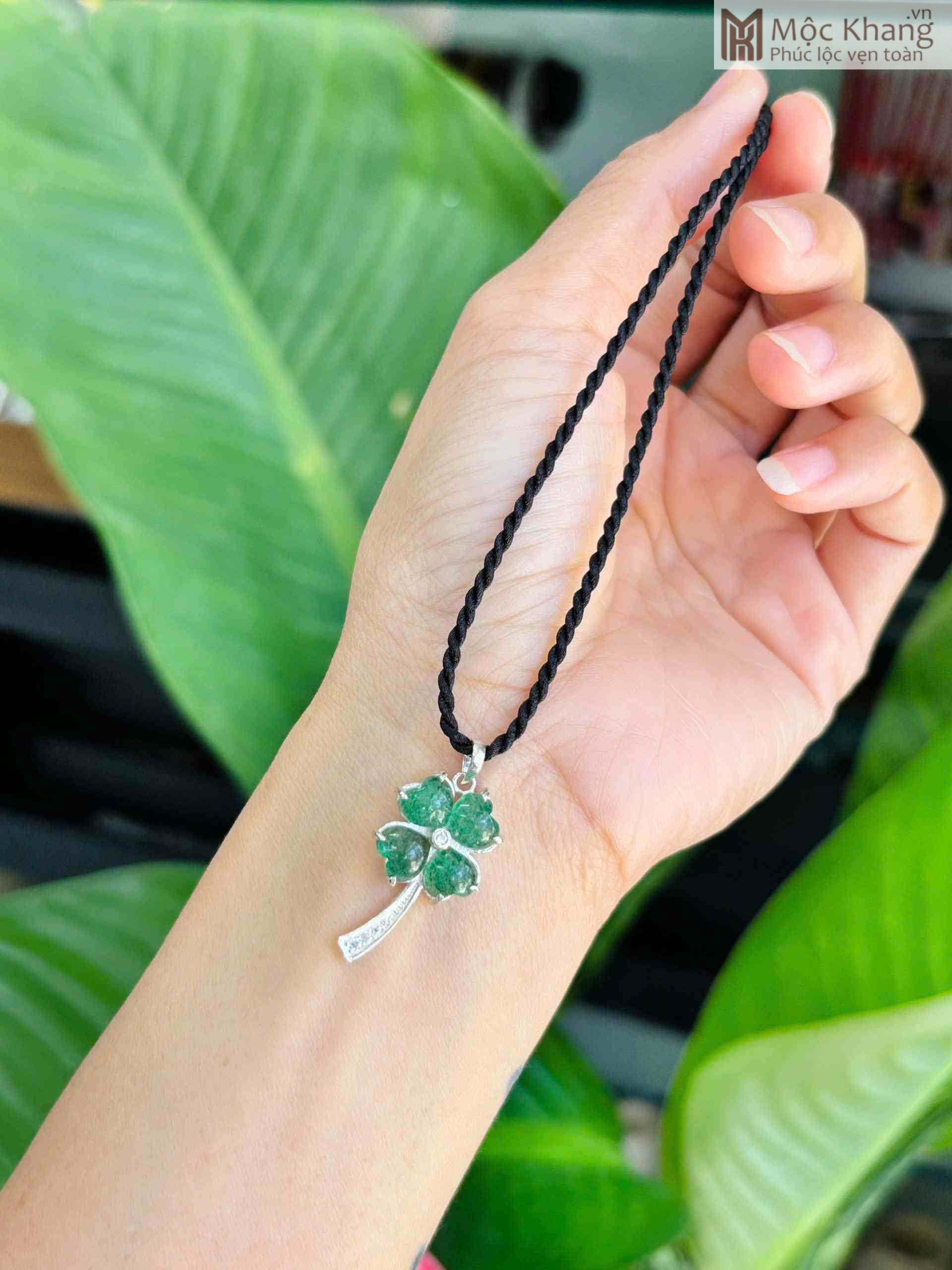 Mặt Dây Cỏ Bốn Lá Trái Tim Phối Bạc (9)_9 Mat Day Co Bon La Trai Tim Phoi Bac 9 9