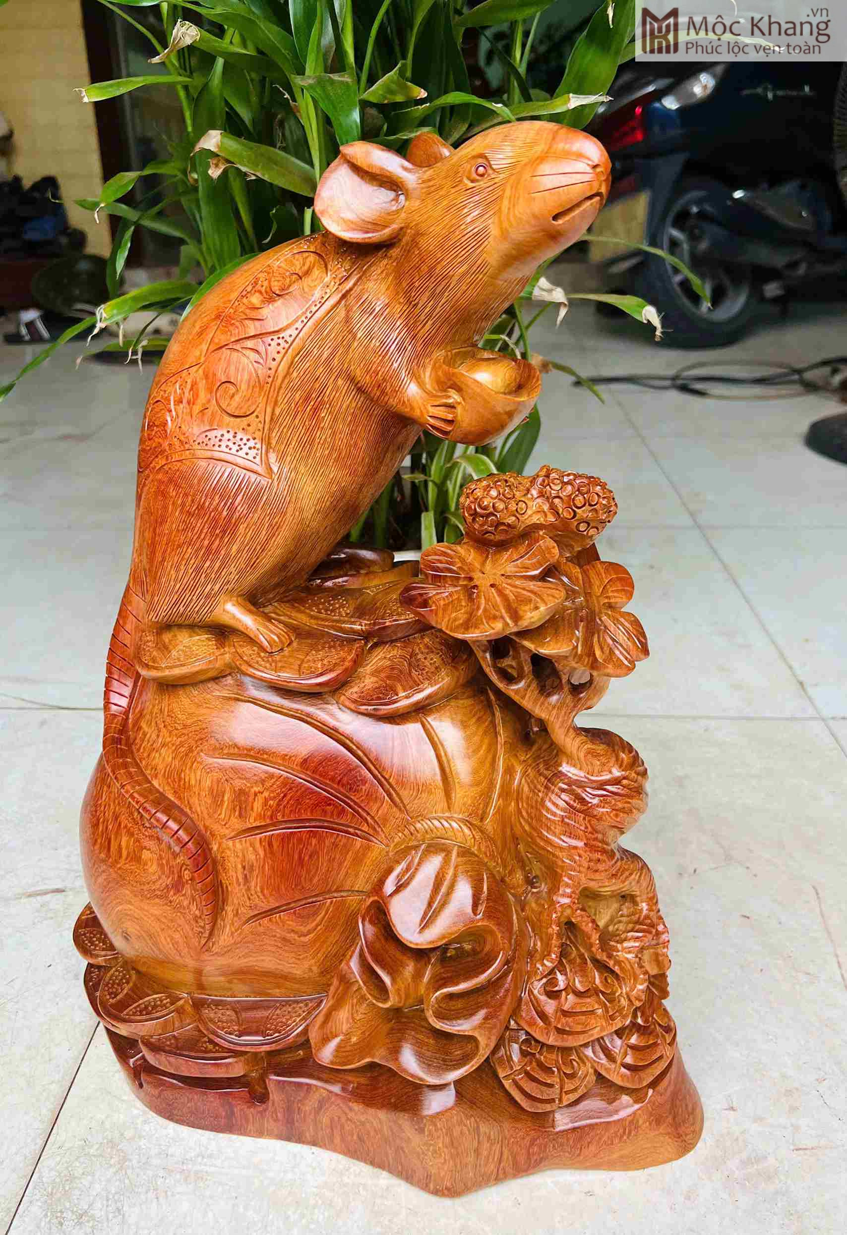 Tượng Chuột Ngồi Bao Gỗ Hương Cao 46 (cm) (5)_5 Tượng Chuột Ngồi Bao Gỗ Hương Cao 46 (cm)