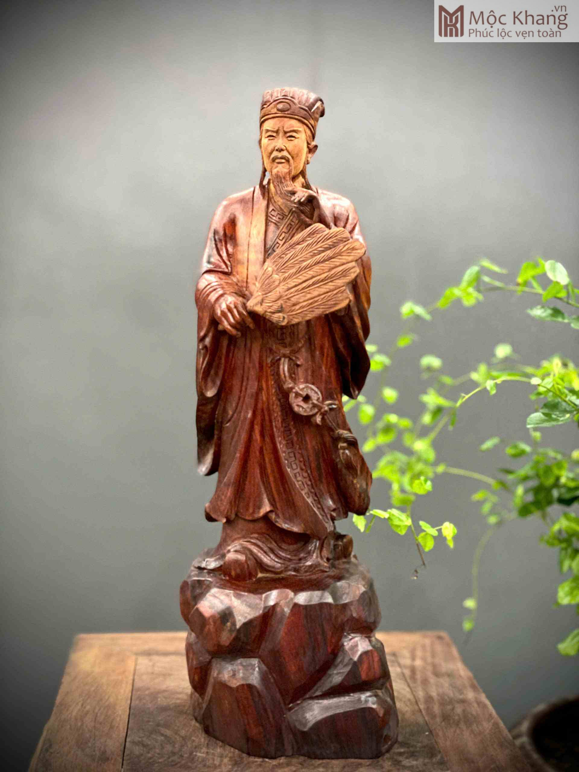 Tượng Khổng Minh (Gia Cát Lượng) Gỗ Trắc Cao 35 (cm) (1)_1 Tượng Khổng Minh (Gia Cát Lượng) Gỗ Trắc Cao 35 (cm)