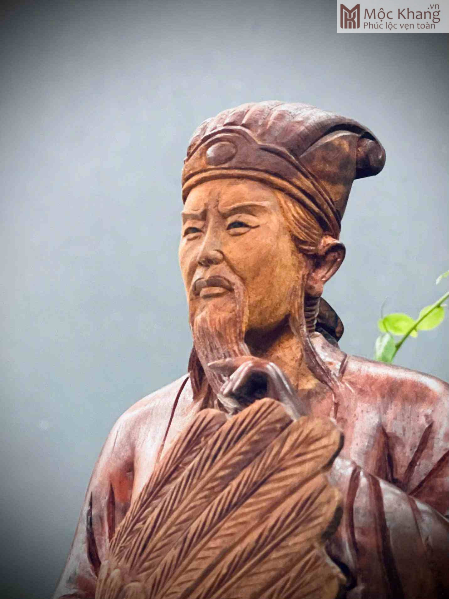 Tượng Khổng Minh (Gia Cát Lượng) Gỗ Trắc Cao 35 (cm) (3)_3