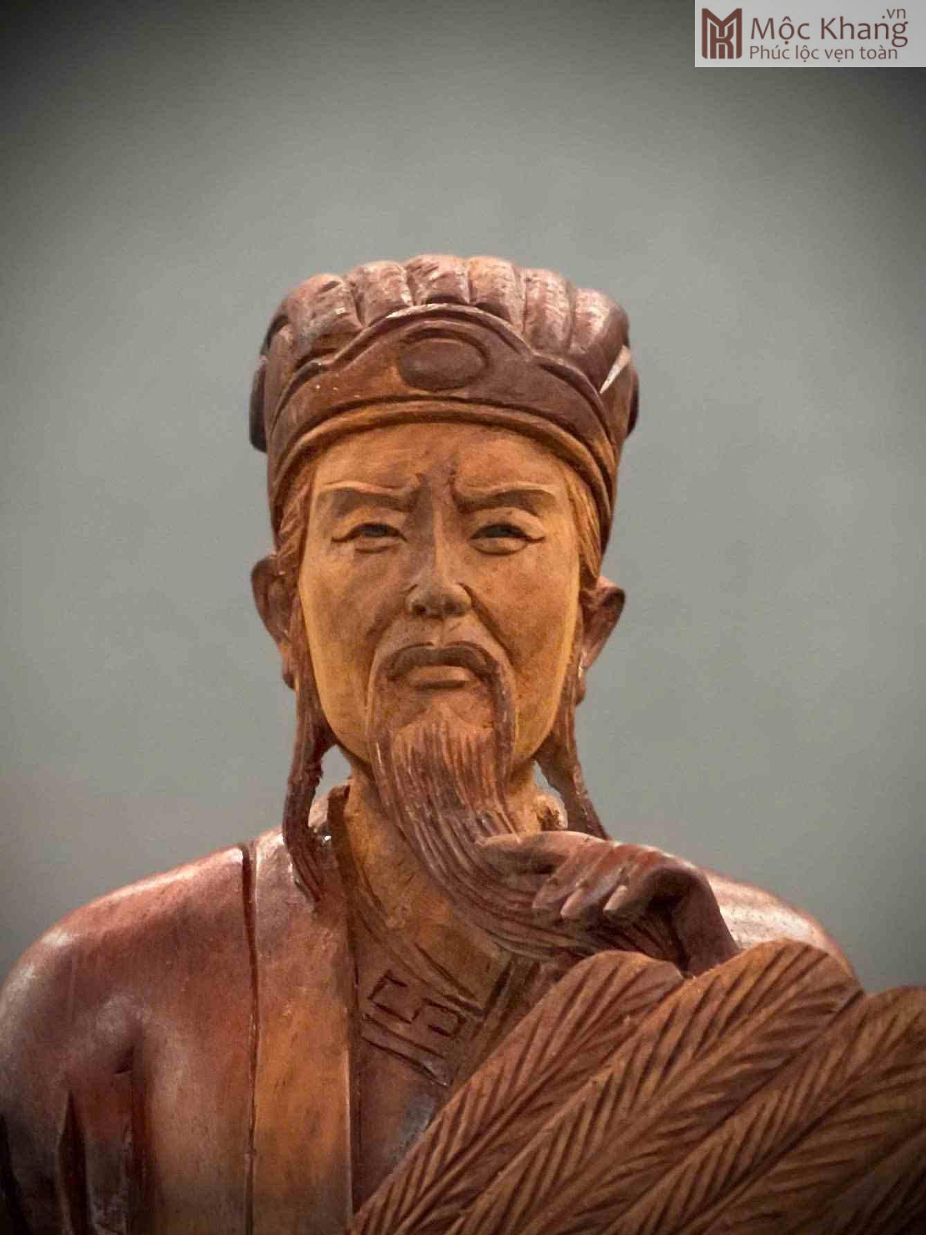 Tượng Khổng Minh (Gia Cát Lượng) Gỗ Trắc Cao 35 (cm) (4)_4