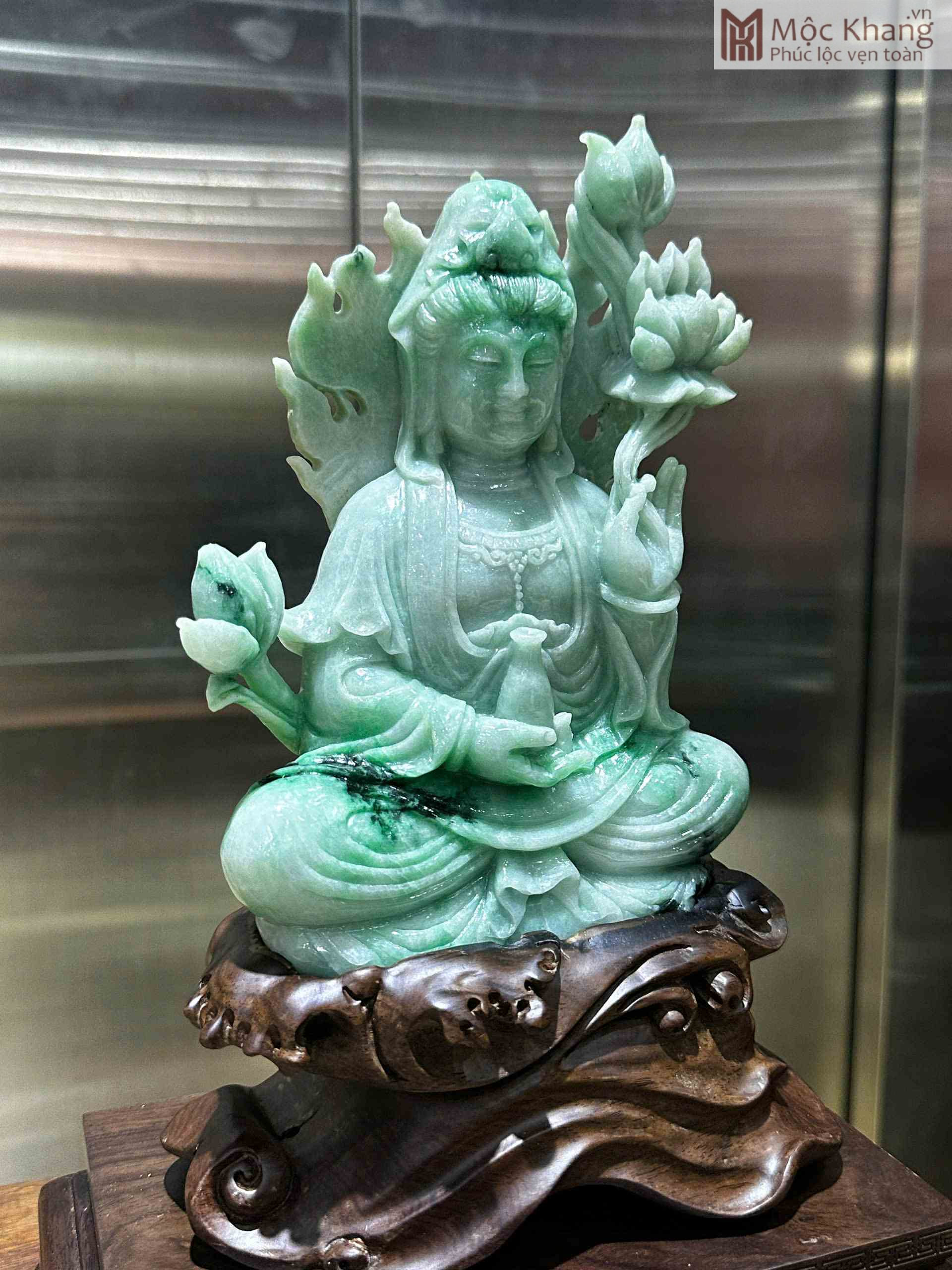 Tượng Phật Quan Âm Đá Cẩm Thạch Cao 34 (cm) (2)_2 Tuong Phat Quan Am Da Cam Thach Cao 34 cm 2 2