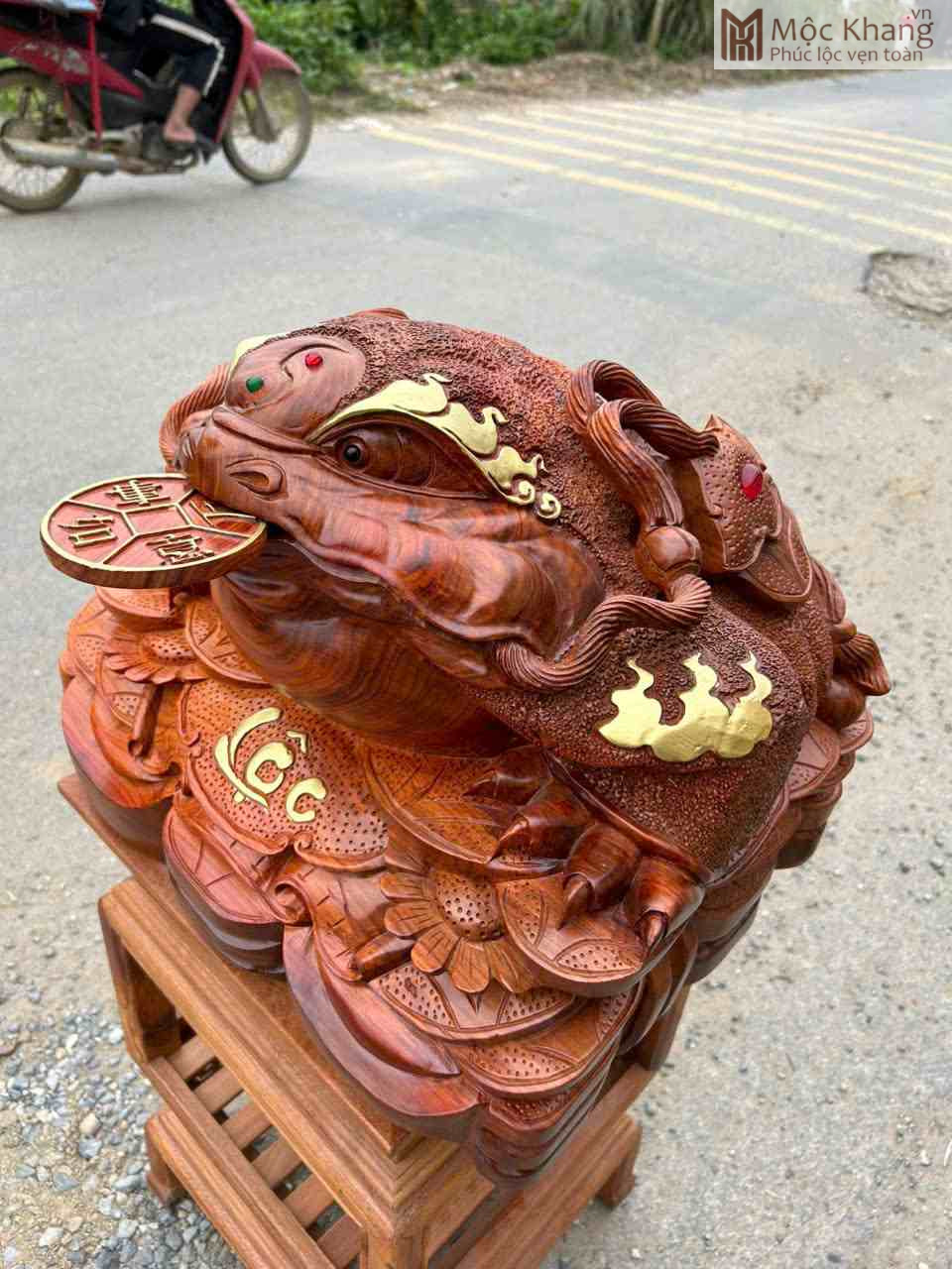 Tượng Thiềm Thừ Gỗ Cẩm Cao 39 (cm) (3)_3