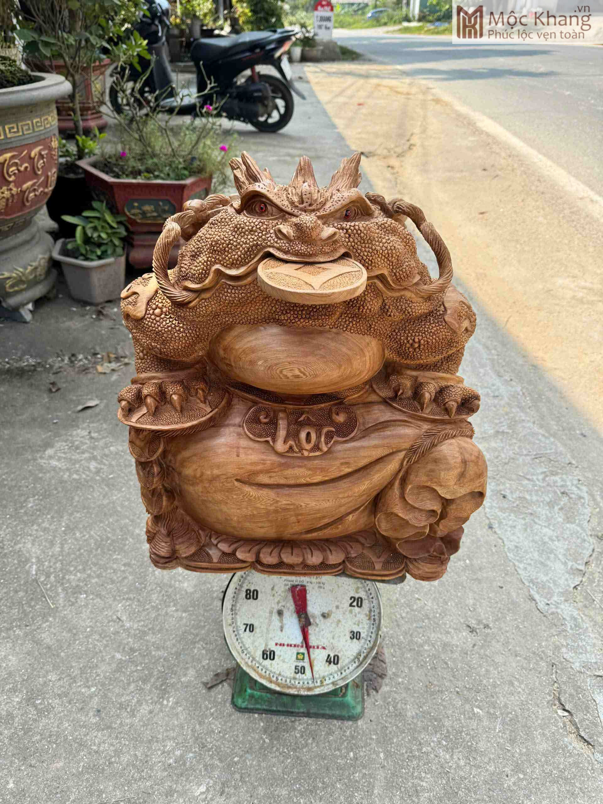 Tượng Thiềm Thừ Hóa Long Gỗ Ngọc Am Cao 58 (cm) (1)_1 Tượng Thiềm Thừ Hóa Long Gỗ Ngọc Am Cao 58 (cm)