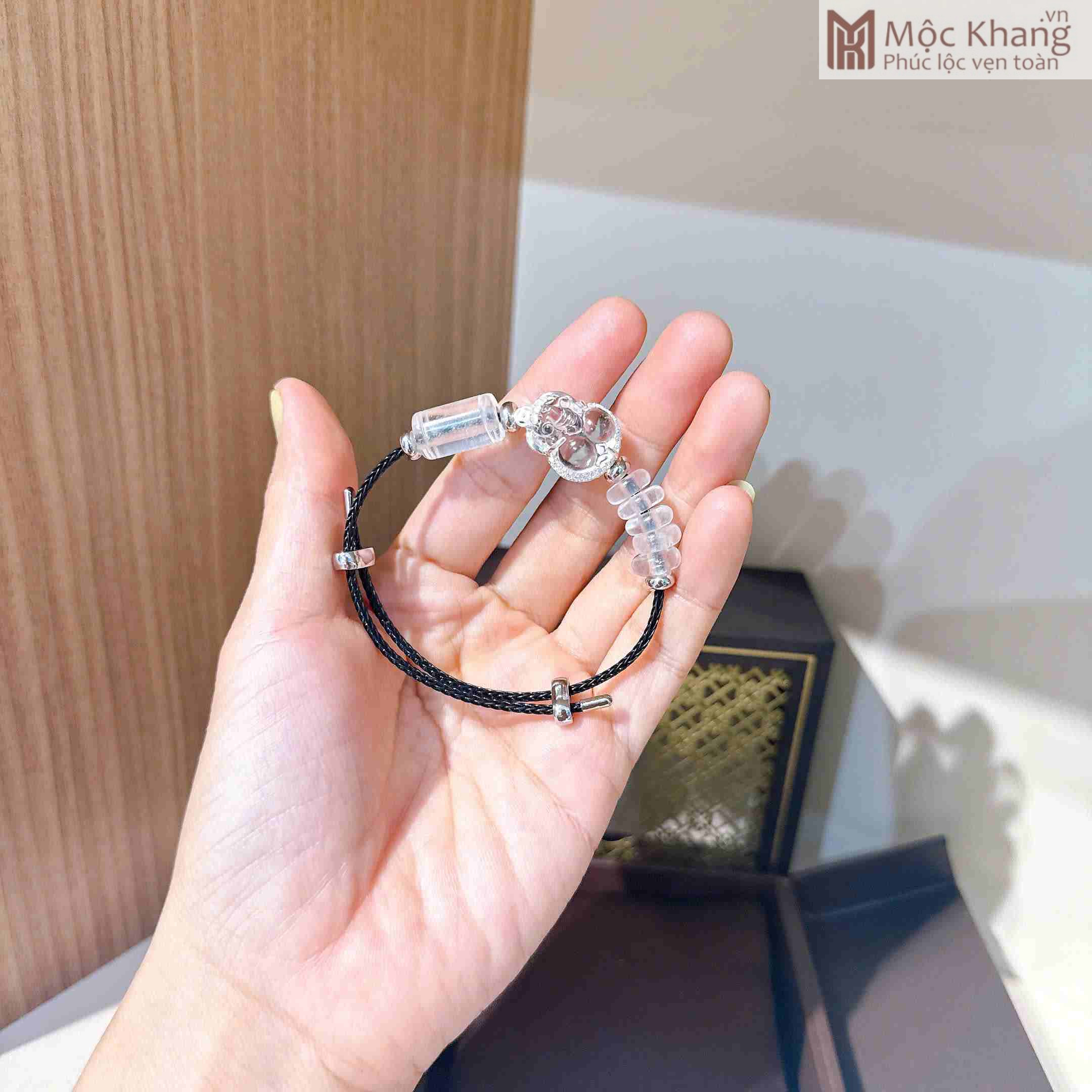 Vòng Cáp Tỳ Hưu Thạch Anh Trắng Phối Bạc (2)_2 Vòng Cáp Tỳ Hưu Thạch Anh Trắng Phối Bạc