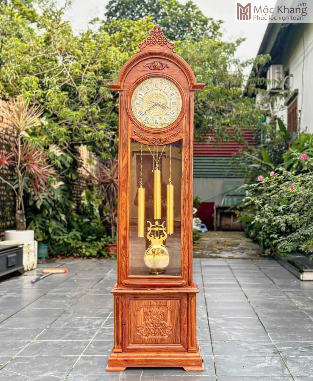 dong-ho-qua-lac-go-huong-cao-193-cm (1) Đồng Hồ Quả Lắc Gỗ Hương