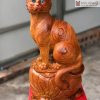 Tượng Mèo Gỗ Hương Gia Lai