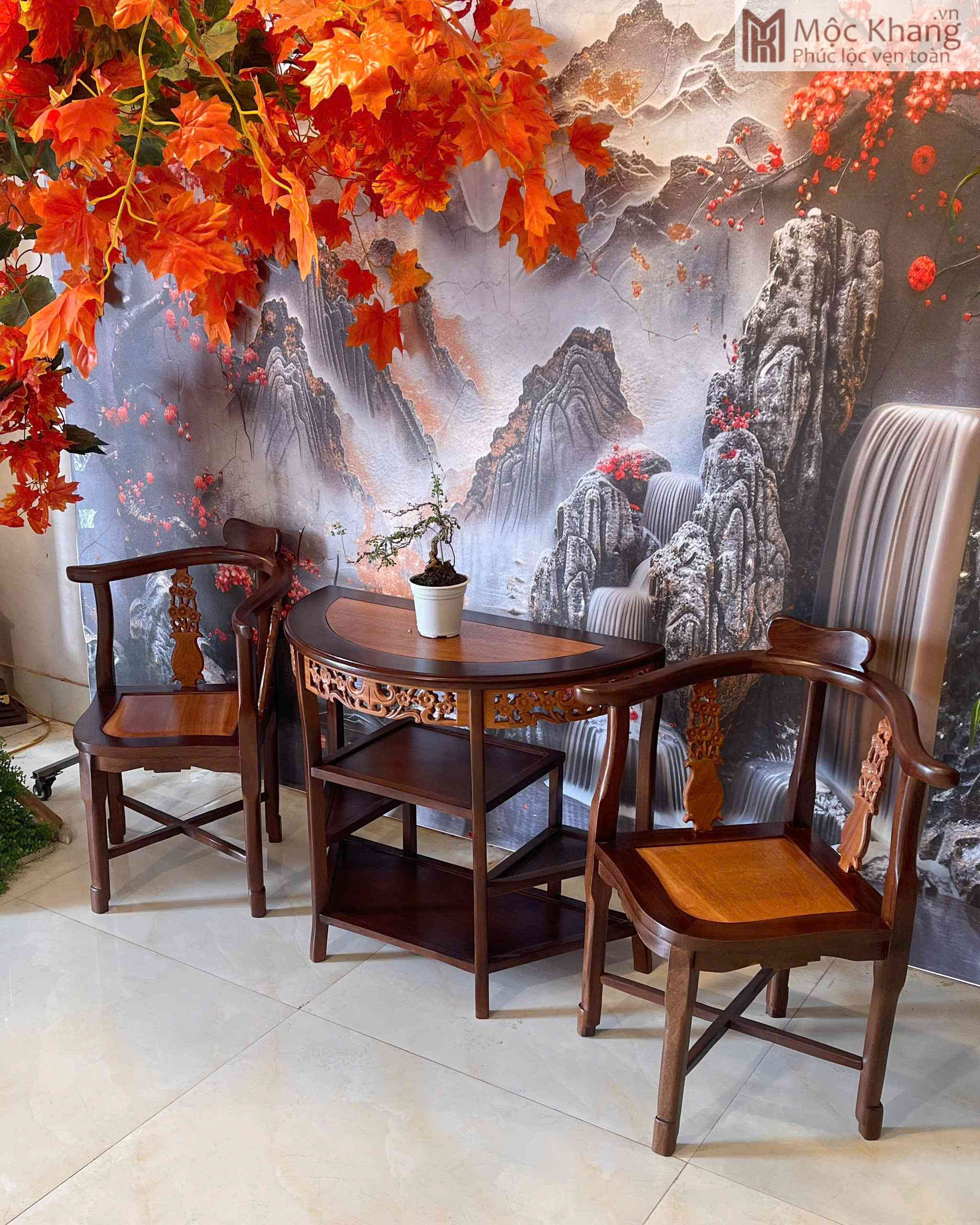 Bộ Bàn Trà 3 Món Gỗ Gõ Cao 69 (cm) (3)_3
