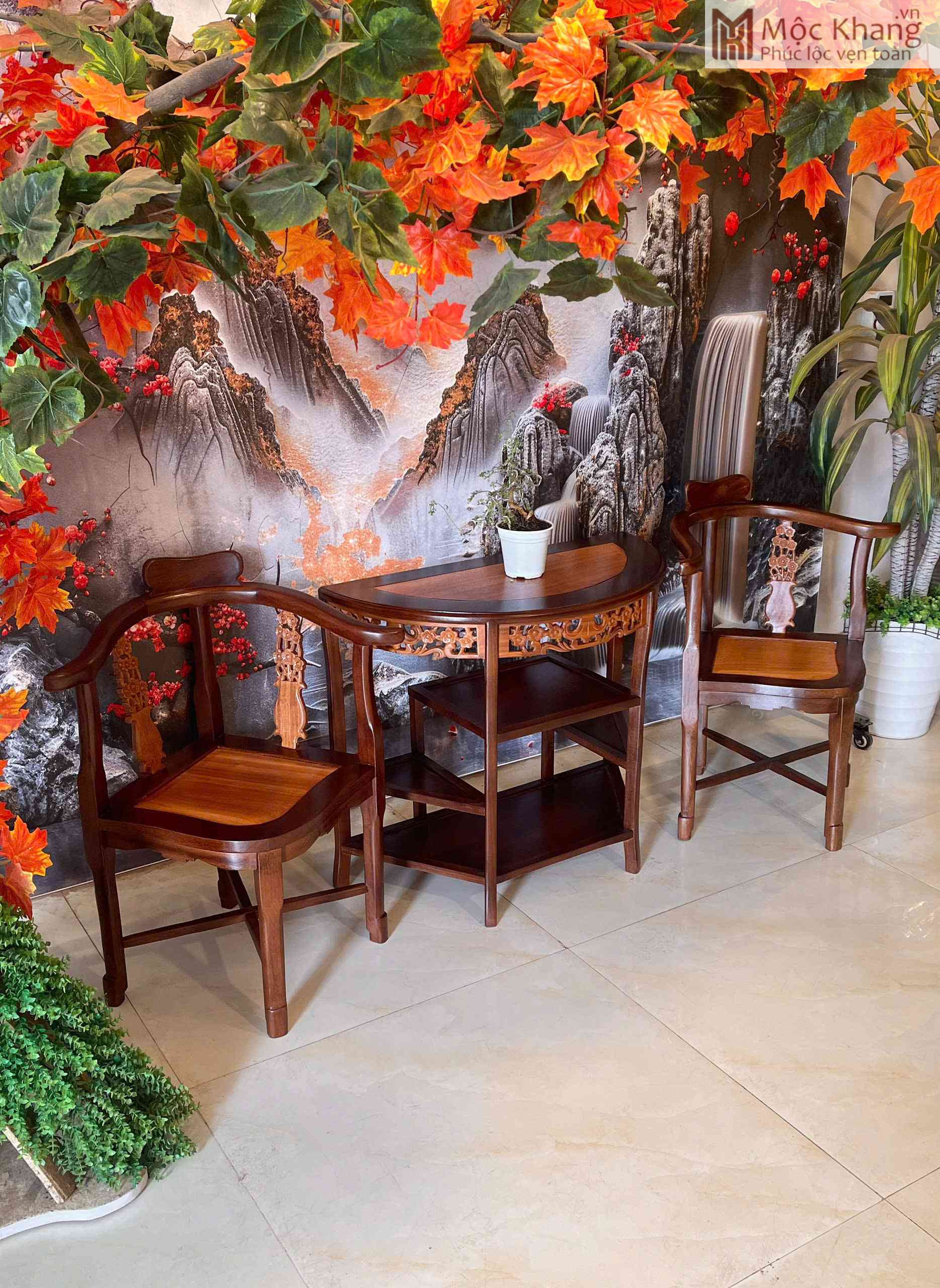 Bộ Bàn Trà 3 Món Gỗ Gõ Cao 69 (cm) (4)_4