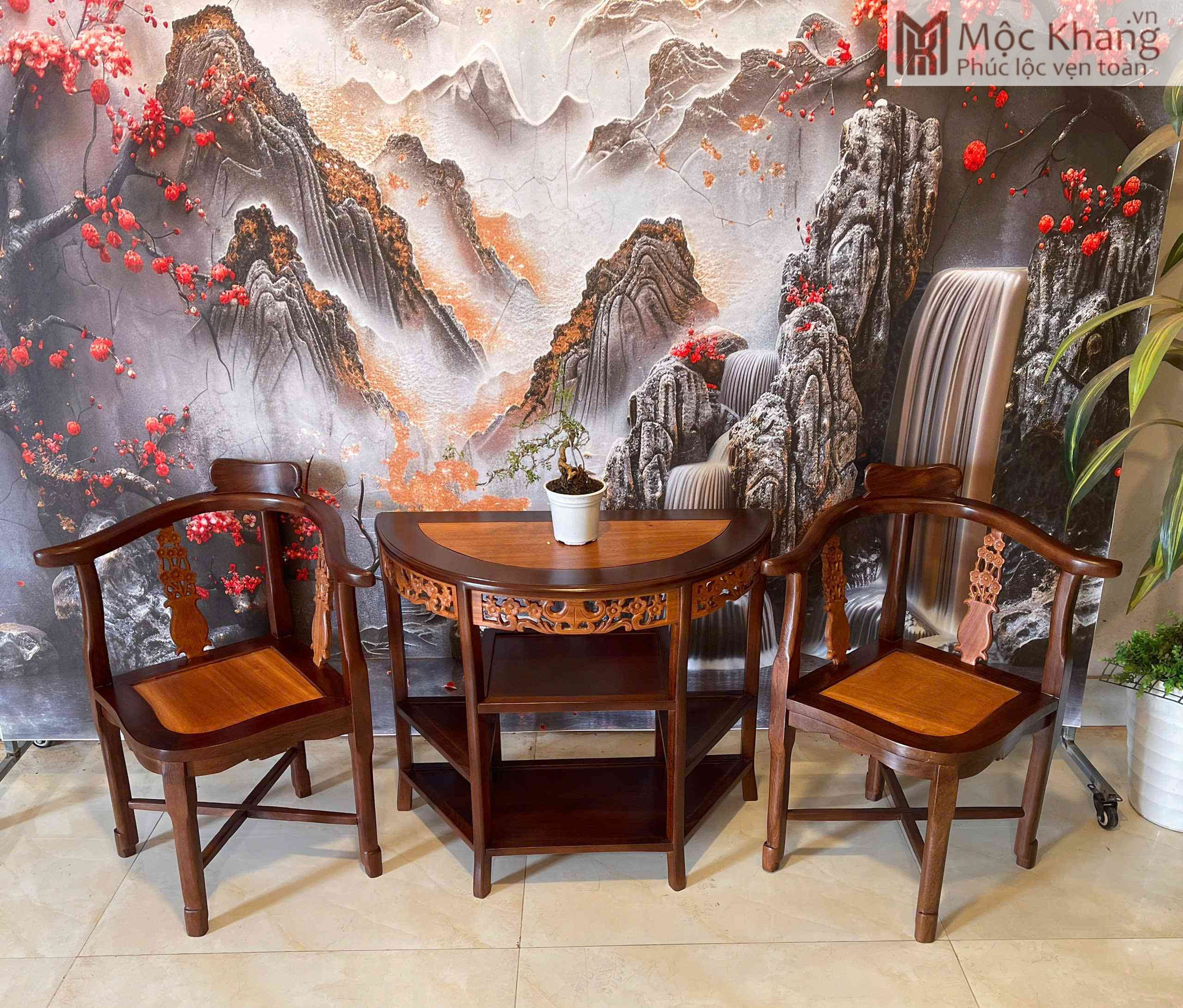 Bộ Bàn Trà 3 Món Gỗ Gõ Cao 69 (cm) (5)_5 Bộ Bàn Trà 3 Món Gỗ Gõ Cao 69 (cm)