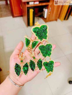 Bộ Khánh Hoa Tai Nhẫn Hầu Đồng Ngọc Sơn Thủy CB01