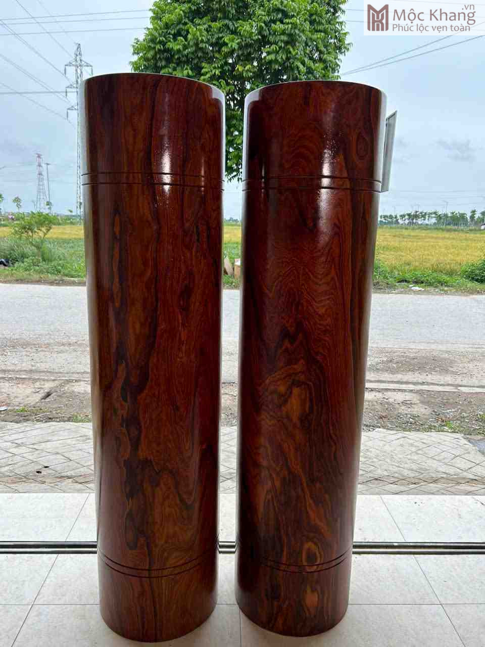 Cặp Trụ Trời Gỗ Cẩm Cao 150 (cm) (5) Cặp Trụ Trời Gỗ Cẩm Cao 150 (cm)