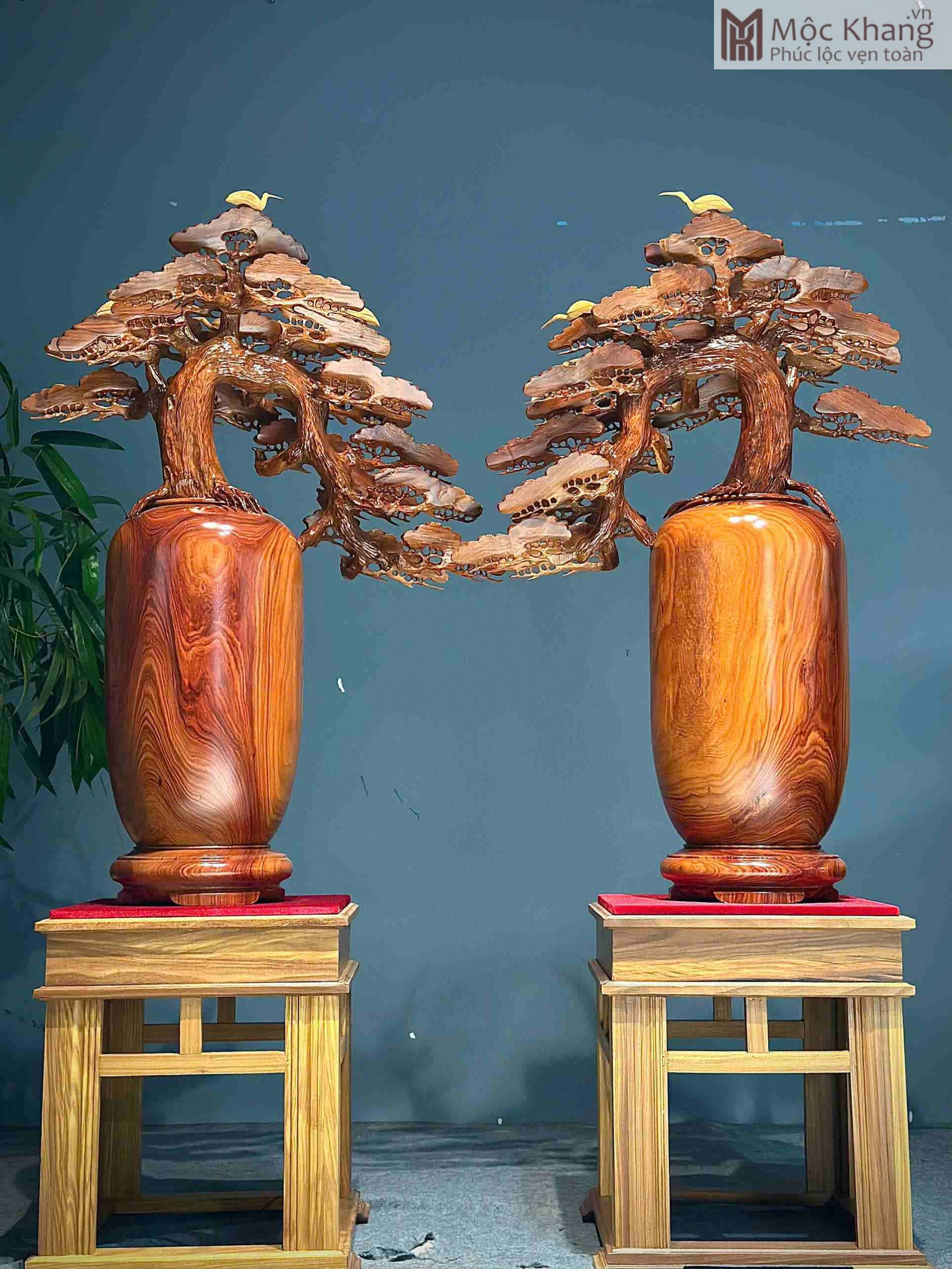 Cặp Tùng Hạc Viên Niên Gỗ Cẩm Cao 110 (cm) (12)_12 Cặp Tùng Hạc Viên Niên Gỗ Cẩm Cao 110 (cm)