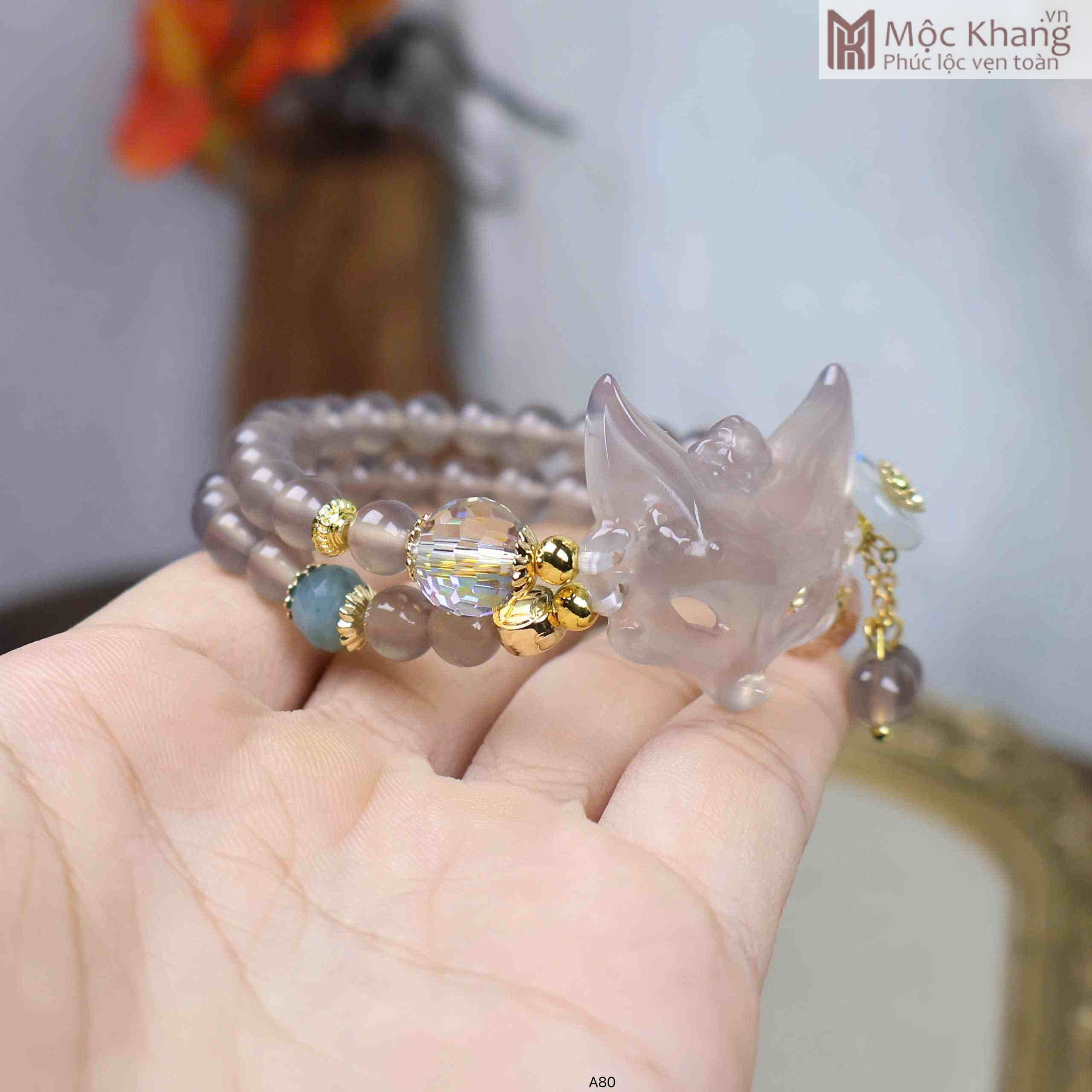 Chuỗi Chalcedony Hạt 6 (mm) Phối Hồ Ly (1)_1 Chuỗi Chalcedony Hạt 6 (mm) Phối Hồ Ly