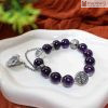 Chuỗi Thạch Anh Tím Hạt 12 (mm) Charm Bạc Thái
