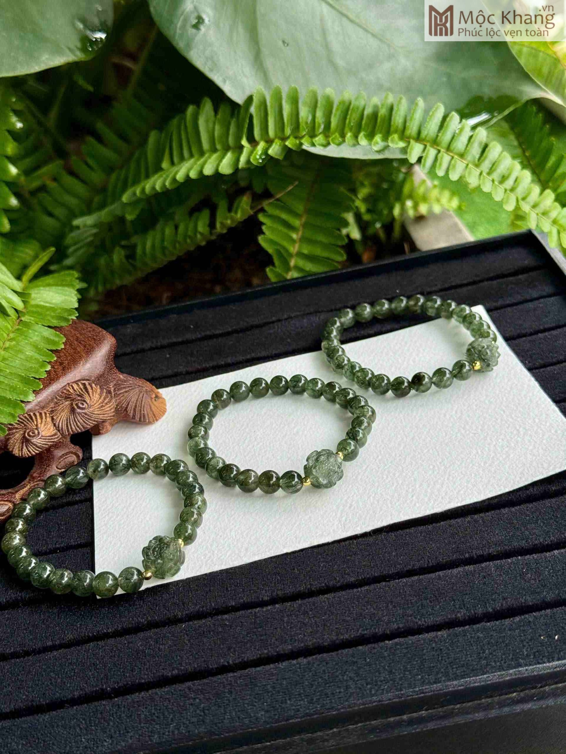 Chuỗi Thạch Anh Tóc Xanh Hạt 7 (mm) Phối Charm Hoa Sen (3)_3 Chuỗi Thạch Anh Tóc Xanh Hạt 7 (mm) Phối Charm Hoa Sen