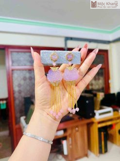 Hoa Tai Hầu Đồng Thạch Anh Hồng CHT09