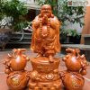 Tượng Di Lặc Chúc Phúc Gỗ Hương Cao 40 (cm)