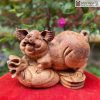 Tượng Heo Gỗ Nu Ngọc Am Cao 20 (cm)
