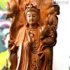 Tượng Phật Bà Quan Âm Gỗ Bách Xanh Cao 79 (cm)
