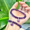 Vòng Tay Đá Thạch Anh Tím Hạt 6 (mm) Phối Hồ Điệp